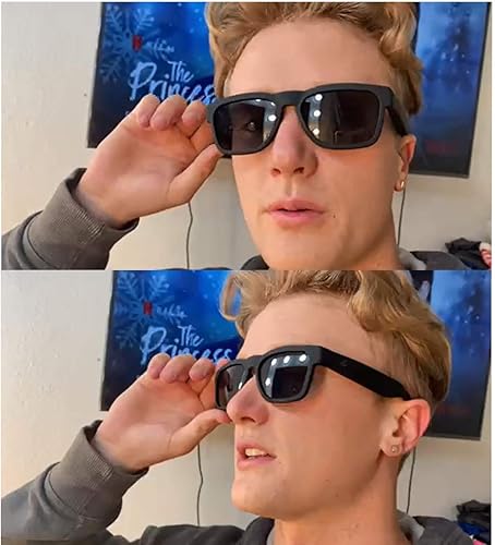 Miniatura 33 de OhO - Lentes inteligentes, lentes de sol polarizados con altavoz Bluetooth, protección UV atlética/exterior y control de voz, unisex (lente gris)
