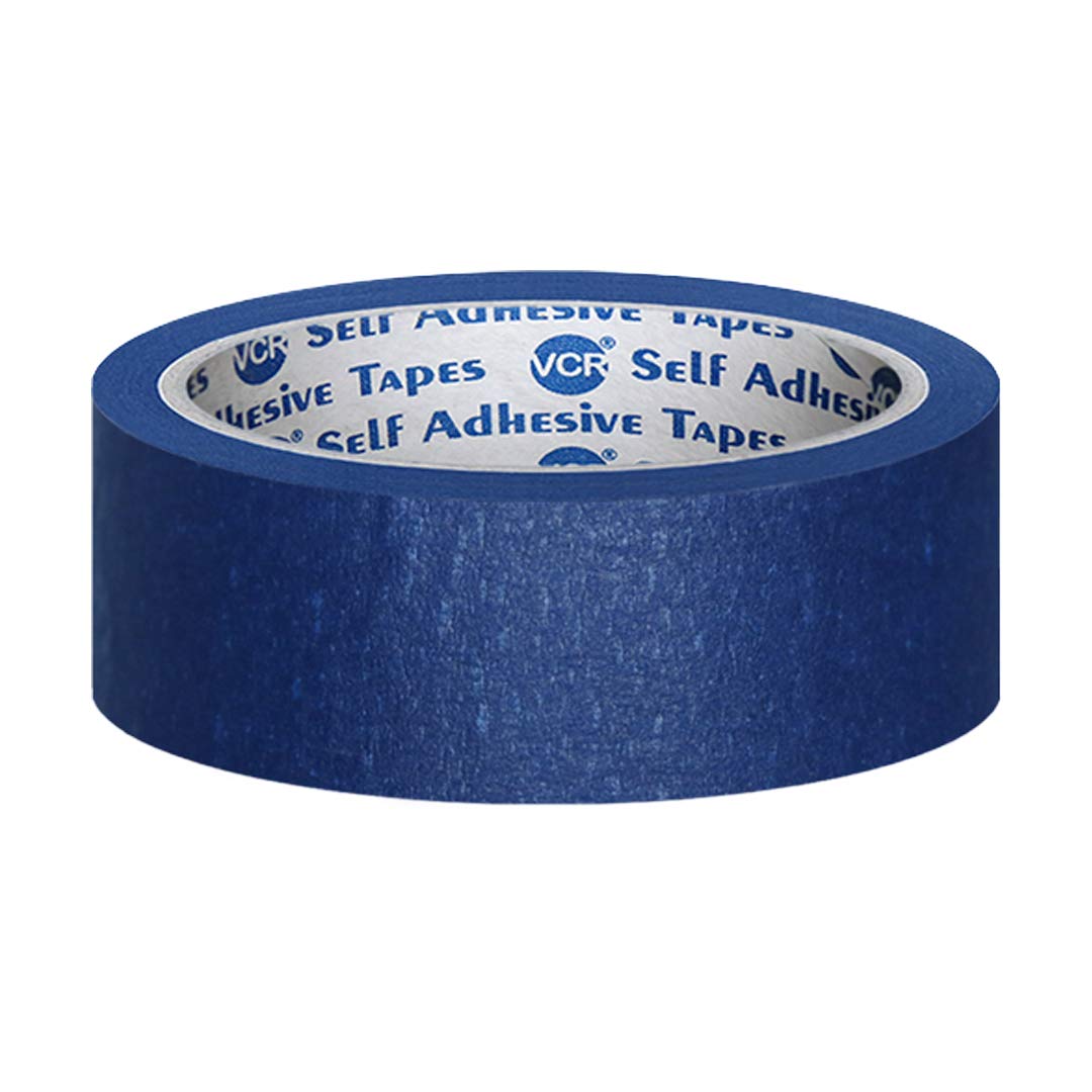 VCR Blue Masking Tape - 20 Meters in Length 24mm / 1" Width - 1 Roll Per Pack - Easy Tear Tape, Best for Carpenter, Labelling, Painting and leaves no residue after a peel.