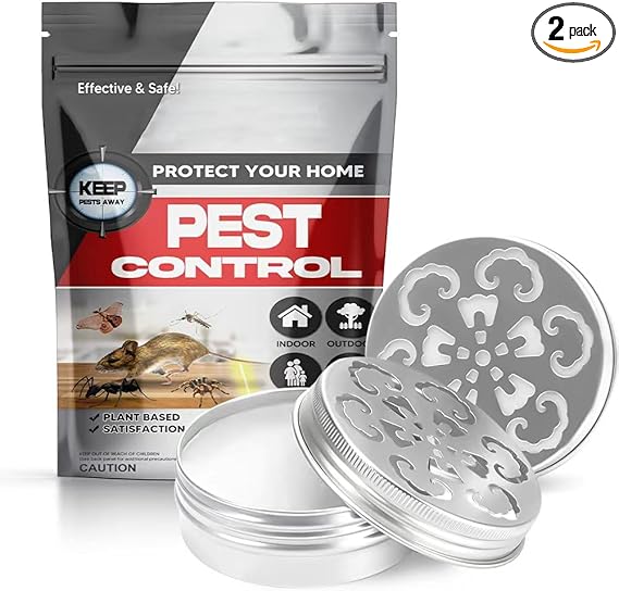 Pest Repellent, Rodent Repellent for Car Engines, Mouse Repellent, Keep Rodent, Roach, Mouse, Moth and Spider Away from House, Safe Around Kids, Pets & Plants, 120 sq ft Coverage - 2P