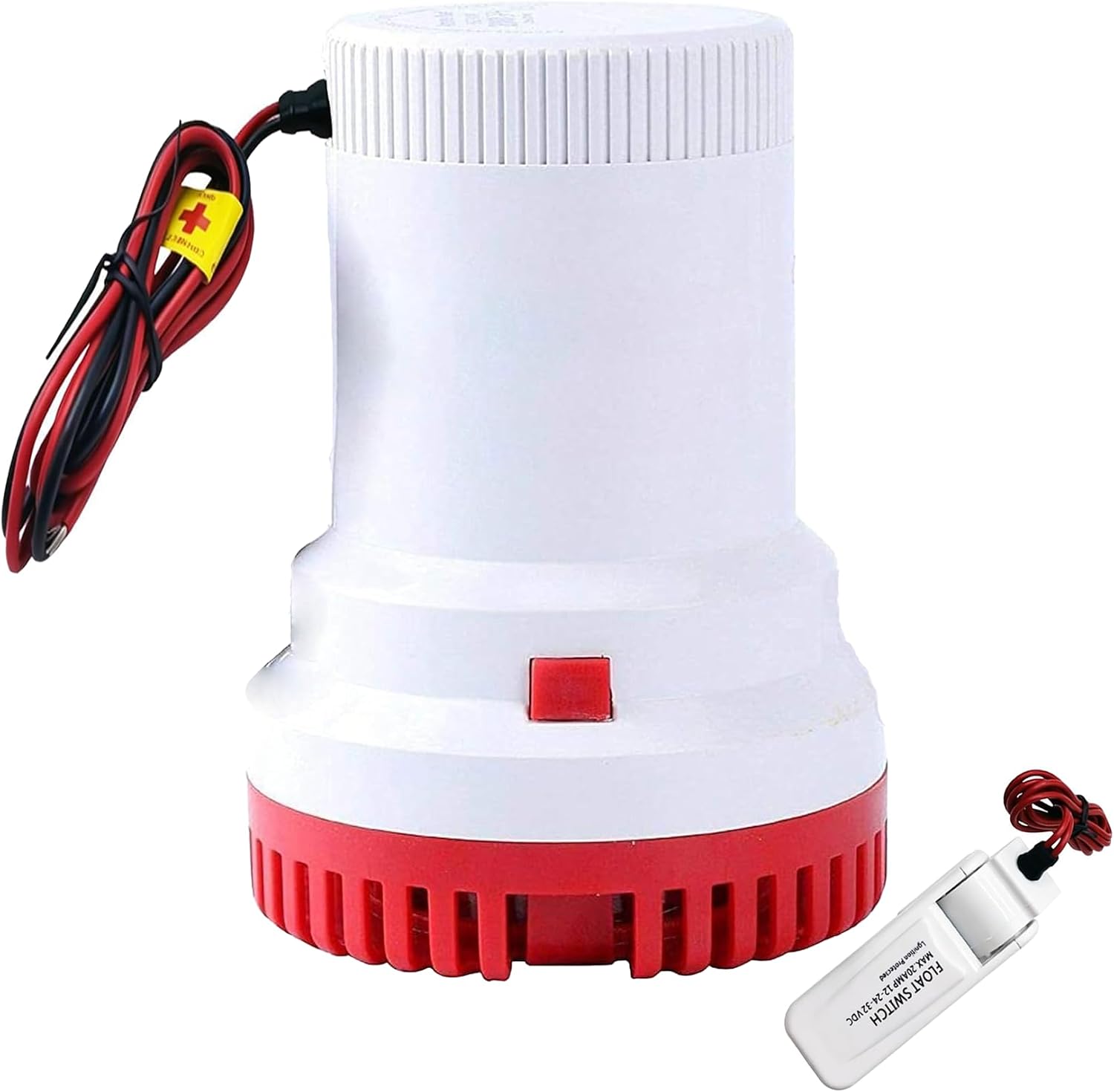 12V 2000GPH Boat Bilge Pump Marine Submersible Water Pump with Automatic Boat Bilge Pump Float Switch Suitable for Water Boats and Ponds Areas In Ships