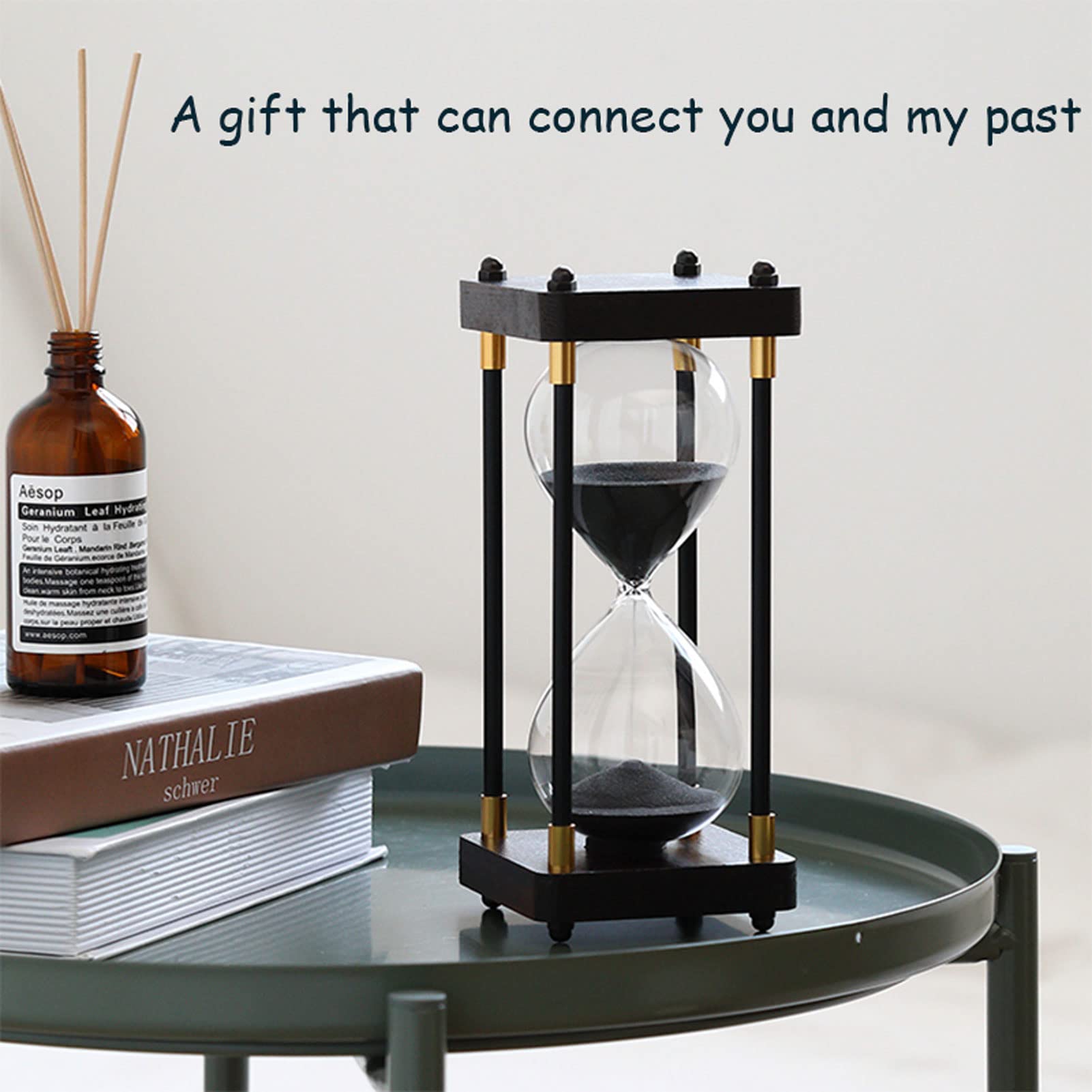 Sanduhr-Timer, Bunte Glas-Sanduhr, Holzrahmen, Sand, dekorative Sanduhr, Sanduhr-Timer for Kinder, Glas-Sanduhr, Sanduhr for Zuhause, Schreibtisch, Geschenke, Büro, Dekoration, kreative Geschenke (Co