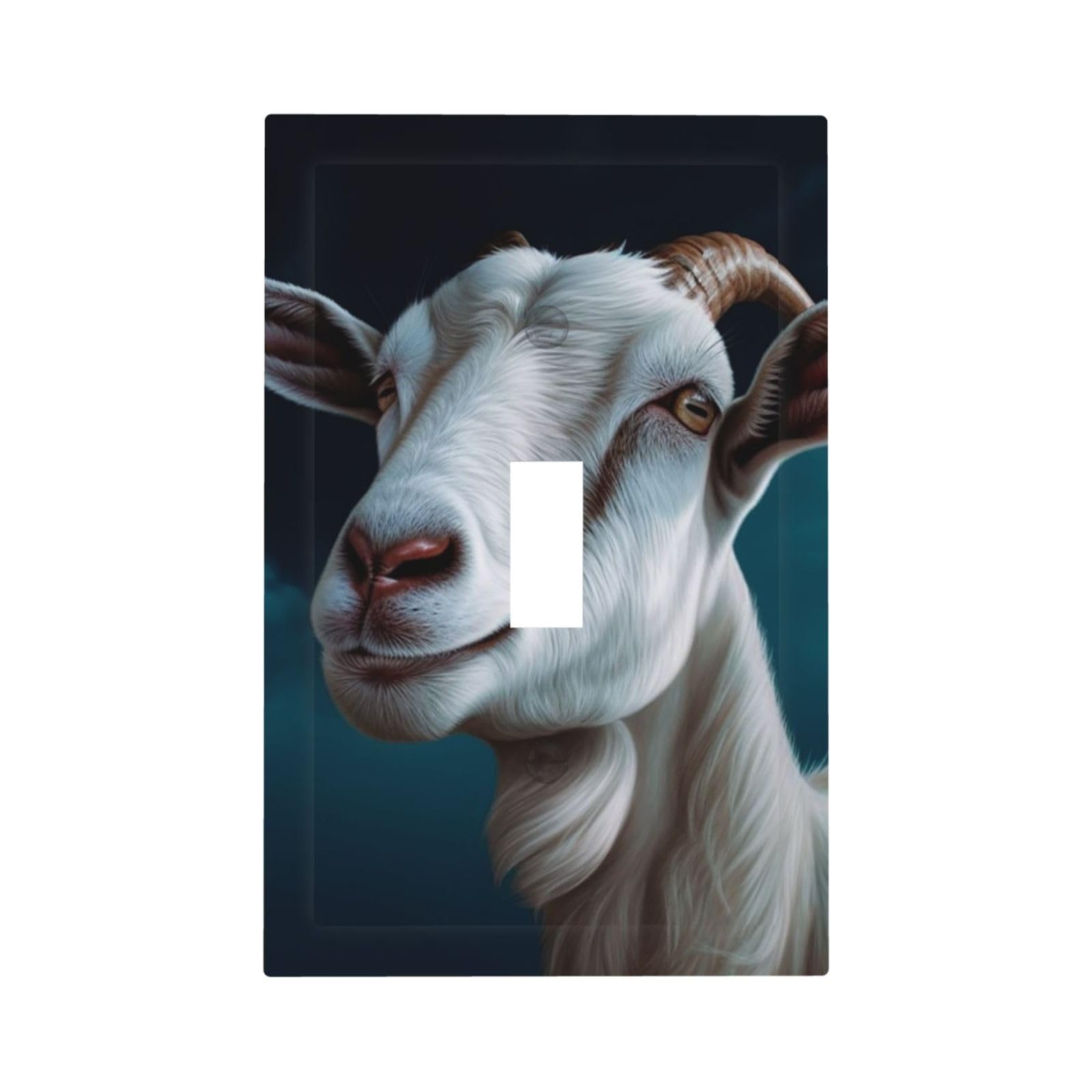 1-Gang Decorator Wall Plate Goat Light Switch Cover Single Gang Receptacle Outlet Wall Plate Mid Size 5" x 3" Wallplate Unbreakable Polycarbonate Outlet Faceplates Covers