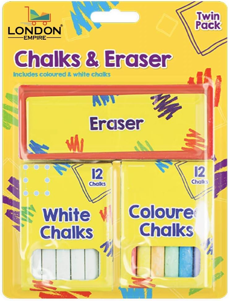 London Empire ® Chalk & Eraser Set 13 Piece Set Perfect for