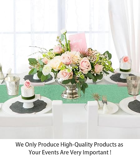 Vista 47 de Camino de mesa de lentejuelas doradas, 12 x 72 pulgadas, paquete de 15 caminos de mesa de boda con purpurina, camino de mesa dorado brillante