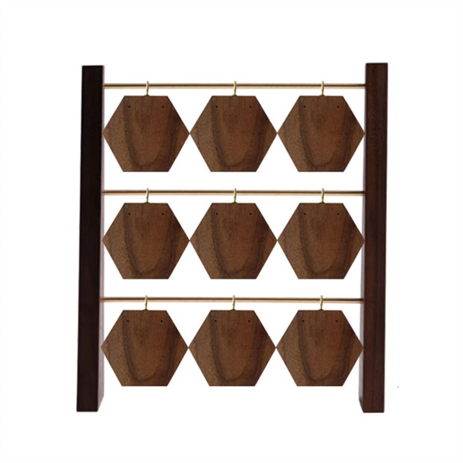 J9V4G6S3B5 Jewellery Storage Earring Organizer Wooden Jewelry Display Rack 18/40 Holes Holder Tower for, Store Retail Photography Props, Oak Color(Small)