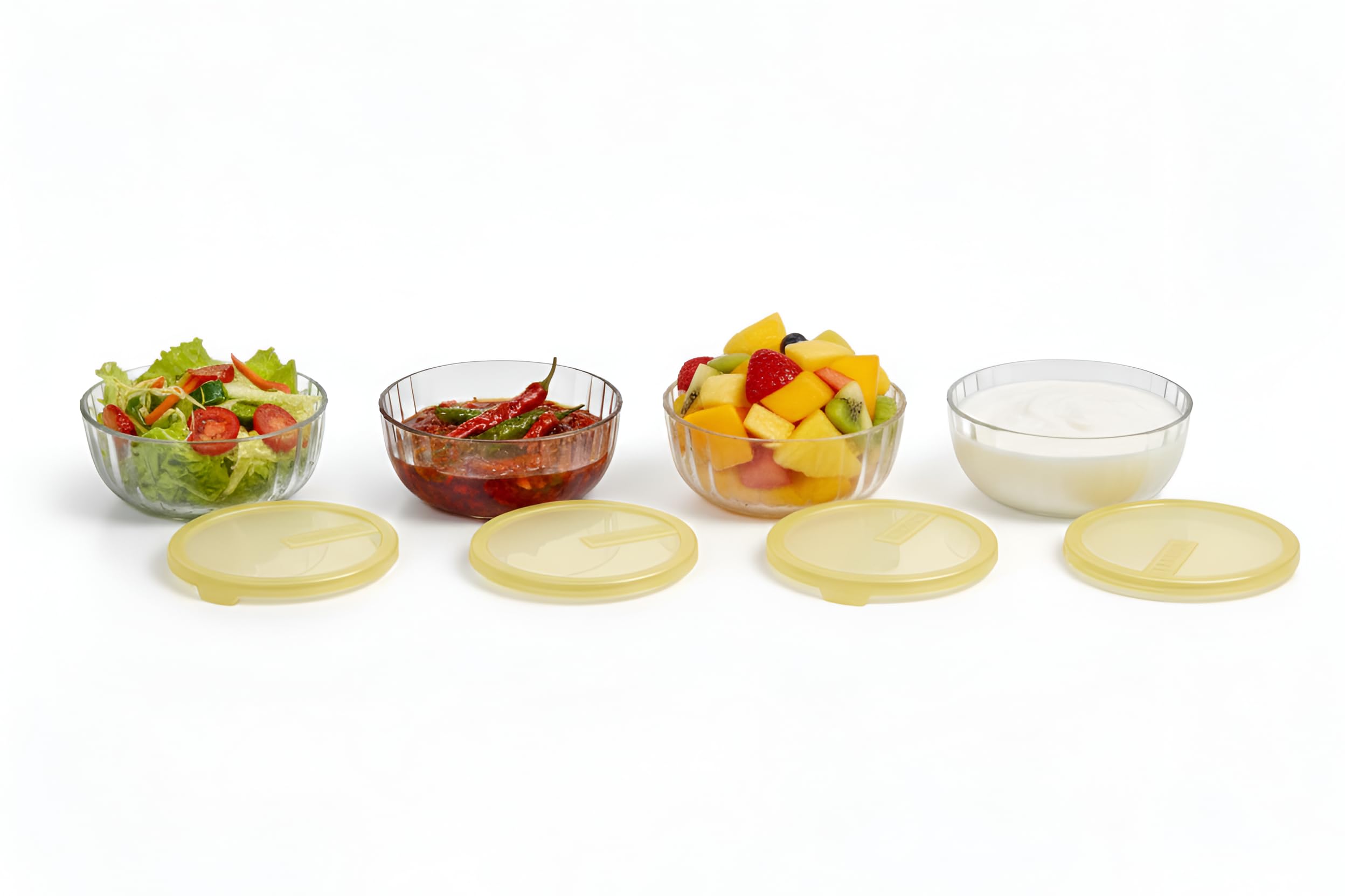 Round Glass Food Storage Containers Bowl Set of 4 with Airtight Plastic Lids 180ml | Freezer, Oven Safe Bowls for Meal Prep, Leftovers, Baking, Cooking, Lunch | BPA-Free Baby Food Storage-image-8