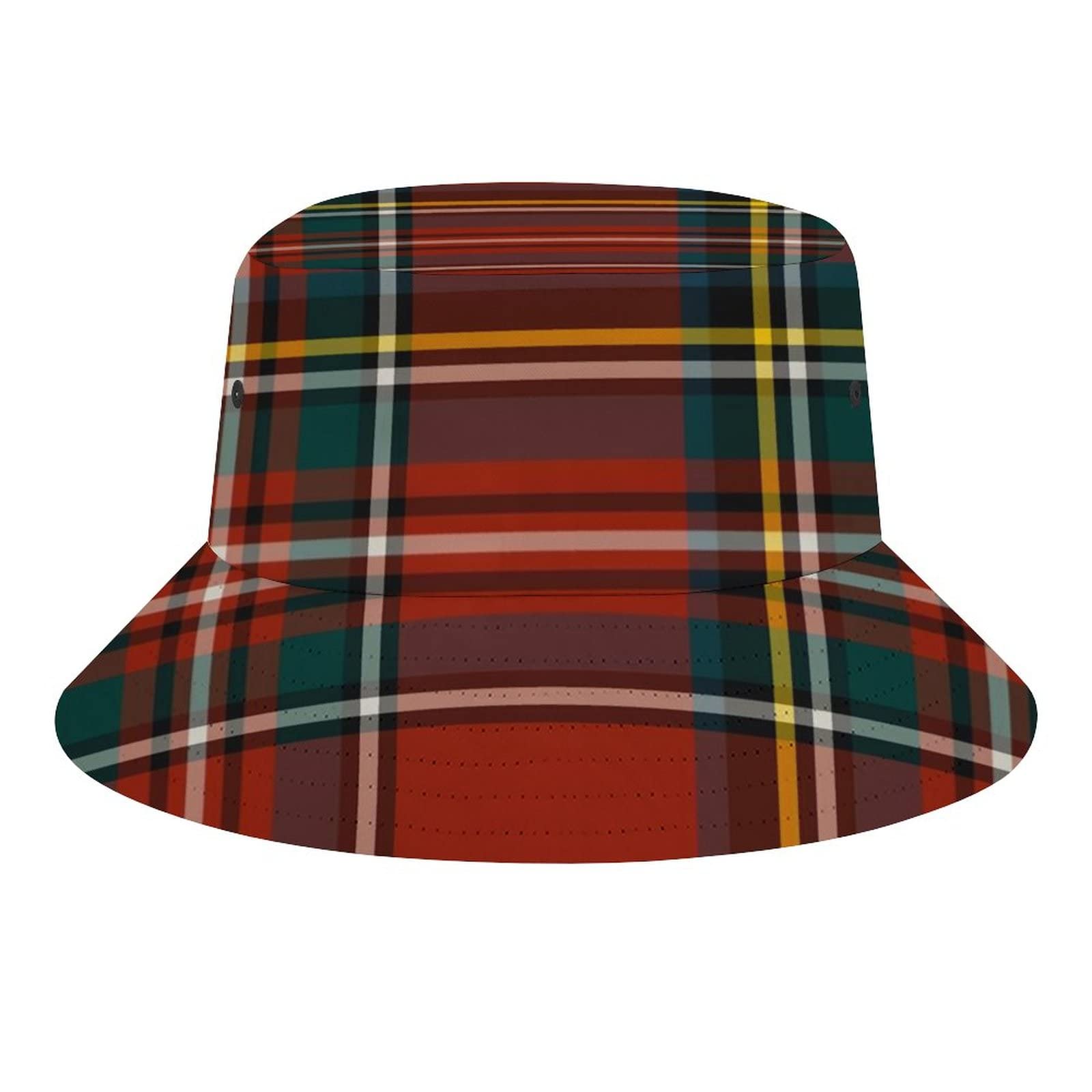 Fwjzdsp Unisex Royal Stewart Tartan Classic Red Scottish Pla Bucket Hats Sun Cap Packable Outdoor Fashion Fisherman's Hat For Women And Men