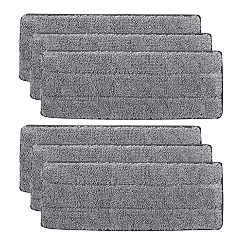HUYIWEI Lot de 6 tampons de Nettoyage en Microfibre - pour serpillères Plates, serpillères Velcro