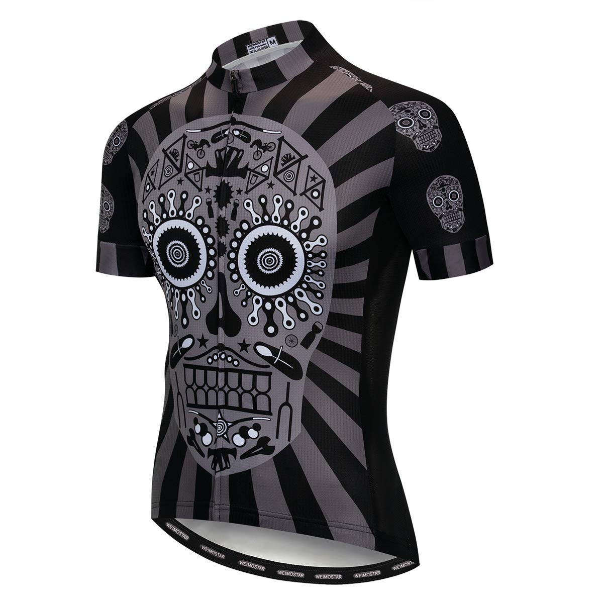 PSPORT Cycling Jerseys Men Breathable Skull Short Sleeve Biking Shirts Quick Dry