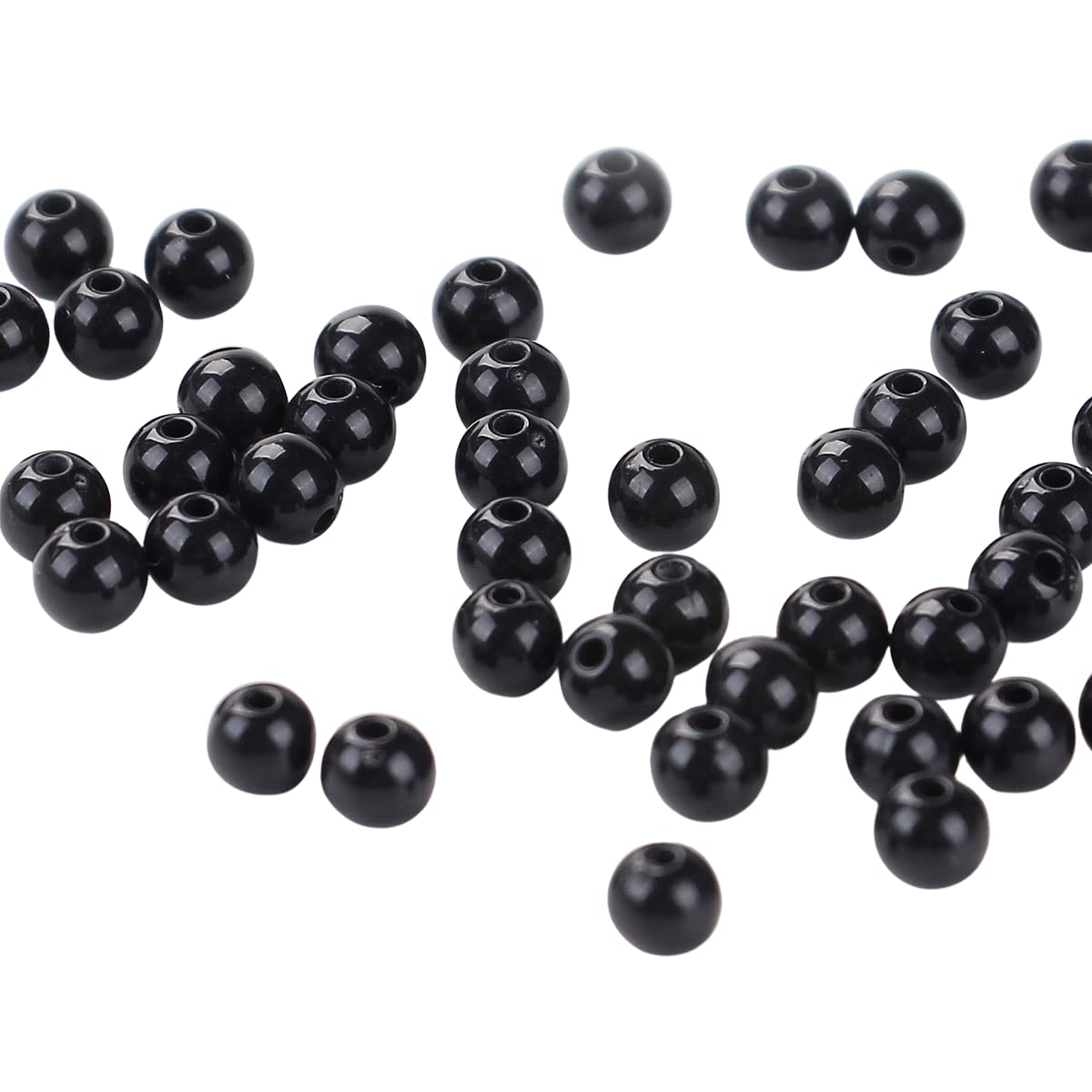 Sadingo black acrylic beads, plastic beads, 5 mm, 500 pieces, polished pearls, hole approx. 1.2 mm - Craft beads
