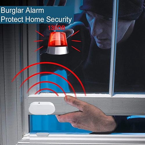Miniatura 3 de Alarma de puerta y ventana, sensor magnético de piscina de 125 dB para seguridad de niños, 3 unidades de alarma antirrobo para seguridad del hogar