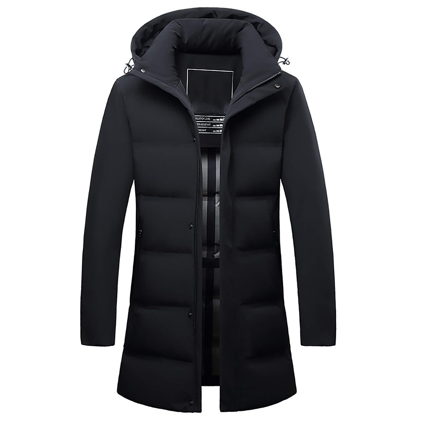 G&F Hombres Chaqueta De Plumas 90% Plumón Ganso Blanco Aislado Longitud Media Abrigo Invierno Chaqueta Acolchada Al Aire Libre (Color : Black, Size : 180)