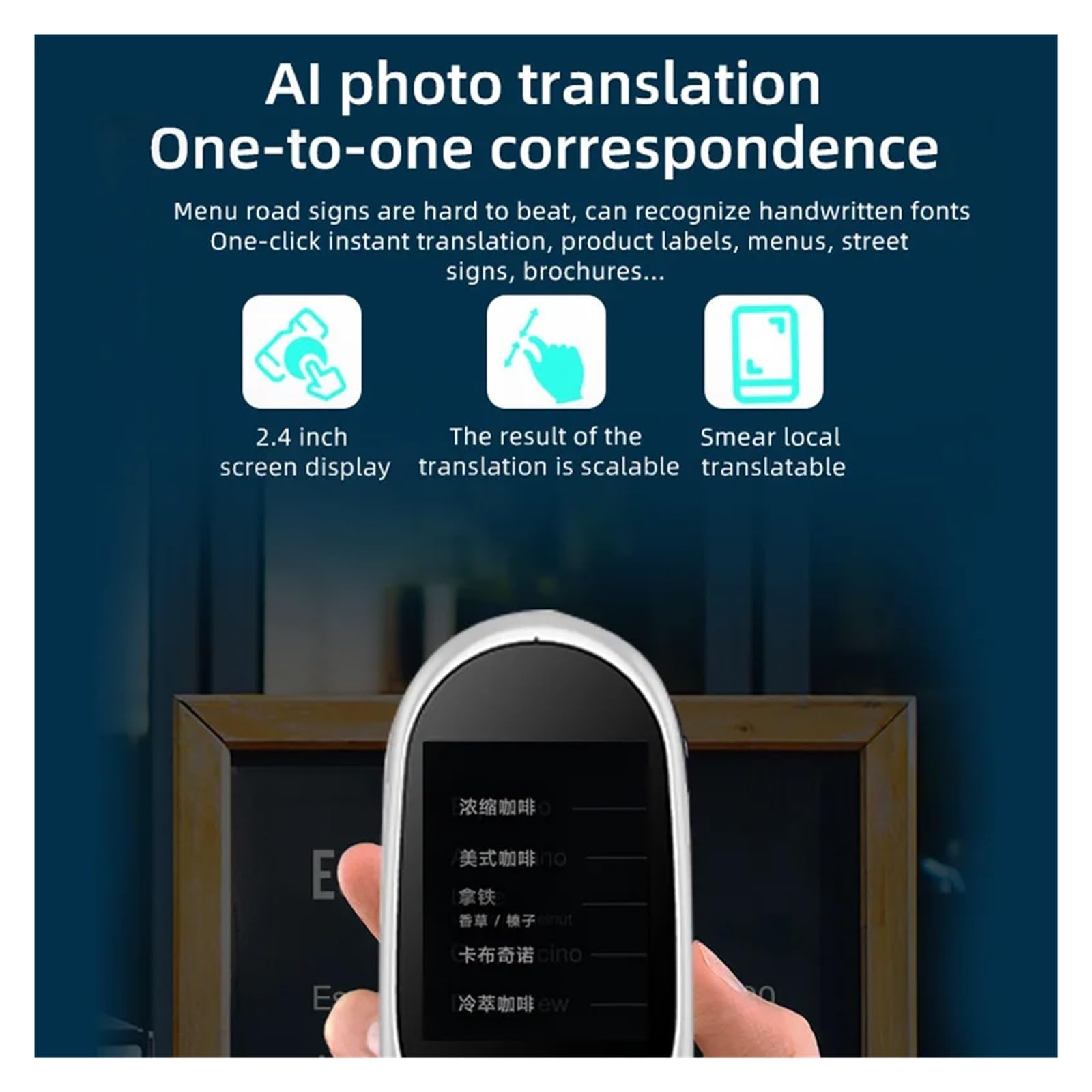 Traduttore Simultaneo Vocale, Traduttore vocale istantaneo intelligente Supporto offline 126 lingue Strumento di traduzione portatile multilingue in tempo reale da 1 GB + 4 GB ,Traduttore Inglese Ital
