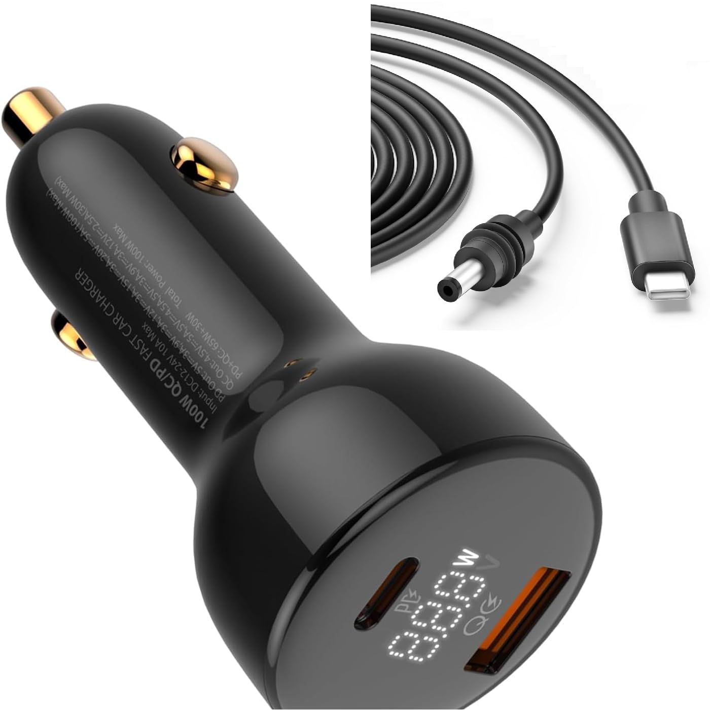 100W USB C caricabatteria da auto adattatore per kit Starlink Mini, alimentazione PD cavo accendisigari DC da 12V 24V per Starlink Mini Dish USB A per la ricarica del telefono