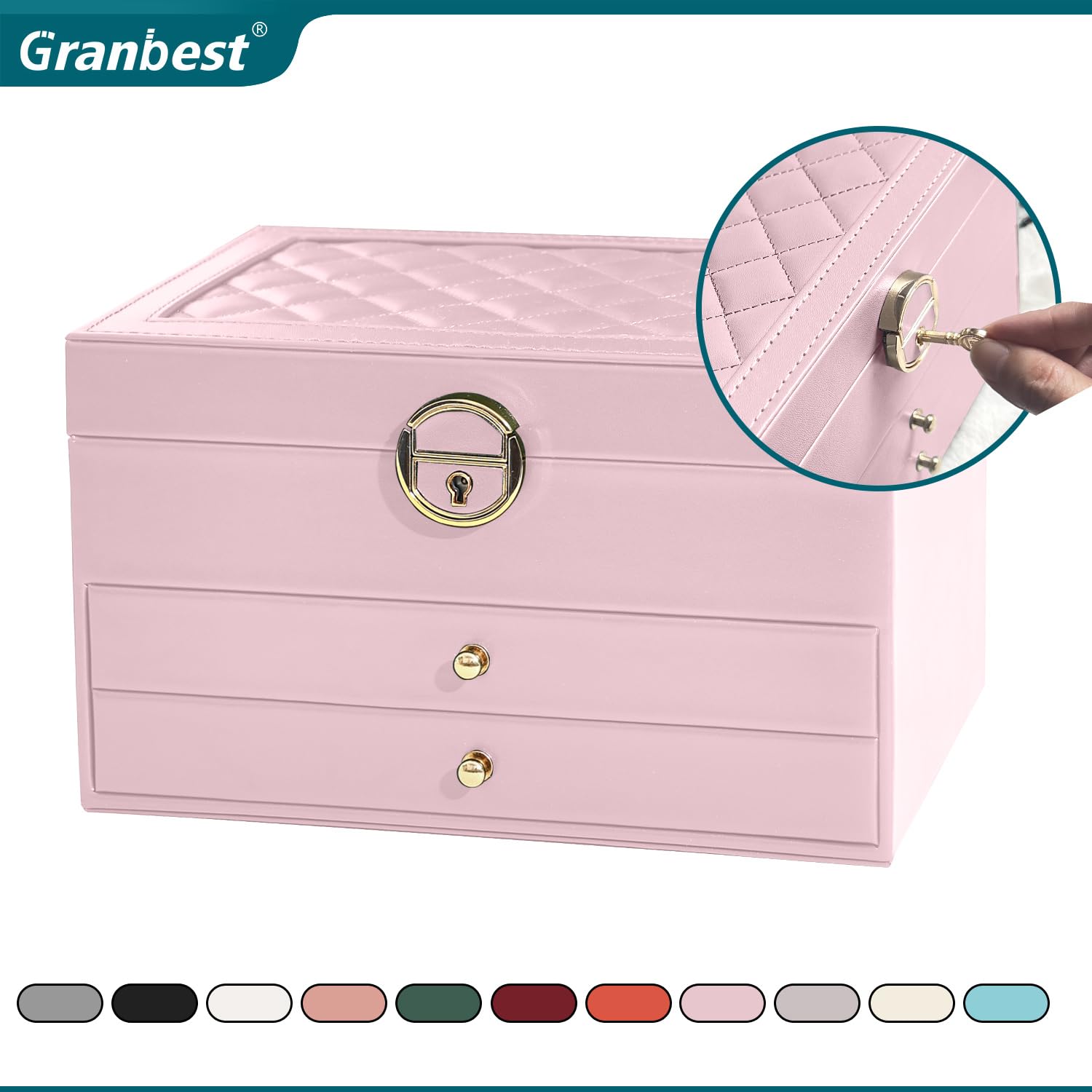 Portagioie in legno a tre strati personalizzato, grande portagioie