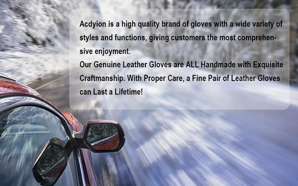 Acdyion Guantes de invierno para hombre, de piel, para pantalla táctil, informales, para exteriores, con forro térmico suave y cálido para vestido, conducción