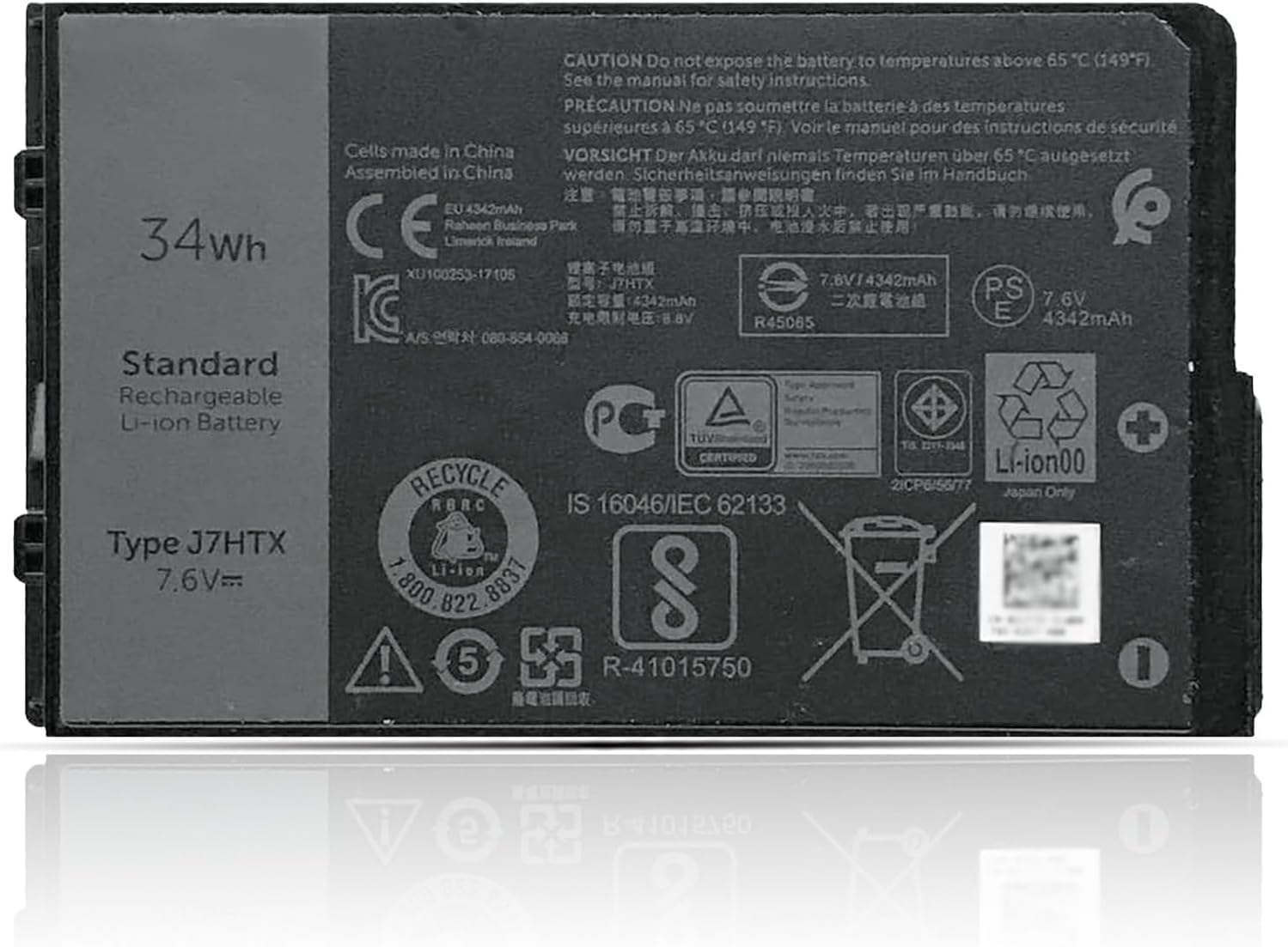 ASODI 34Wh J7HTX 7XNTR Laptop Battery Compatible with Dell Latitude 7220 7202 7212 Rugged Extreme Table Series 02JT7D FH8RW J82G5 T03H T03H001 T03H002 7.6V 4342mAh