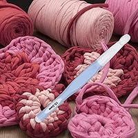 Vista 4 de QLRFFLJOY - Aguja de ganchillo larga de gran tamaño con mango de goma de 0.59 pulgadas, gancho de ganchillo, herramientas de tejido de hilo