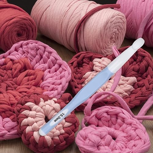 Miniatura 4 de QLRFFLJOY - Aguja de ganchillo larga de gran tamaño con mango de goma de 0.59 pulgadas, gancho de ganchillo, herramientas de tejido de hilo