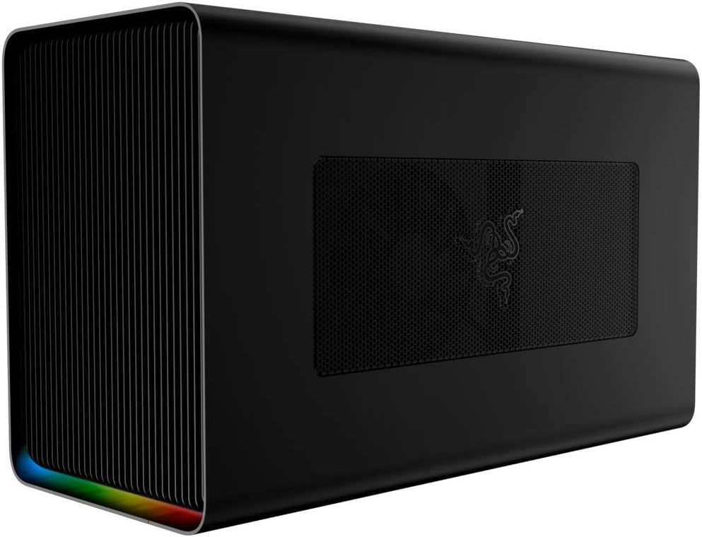 Razer Core X Chroma Aluminum External GPU Enclosure (eGPU): Compatible with Windows & MacOS Thunderbolt 3 Laptops, NVIDIA/AMD PCIe Support, 700W PSU, 4X USB 3.1, 1x Gbit Ethernet, Chroma RGB, Black
