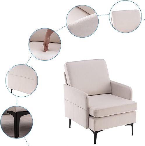Miniatura 5 de Pvillez Silla decorativa sillas de sala de estar sillas de dormitorio para adultos silla lateral de sofá individual sillón de lectura moderno y