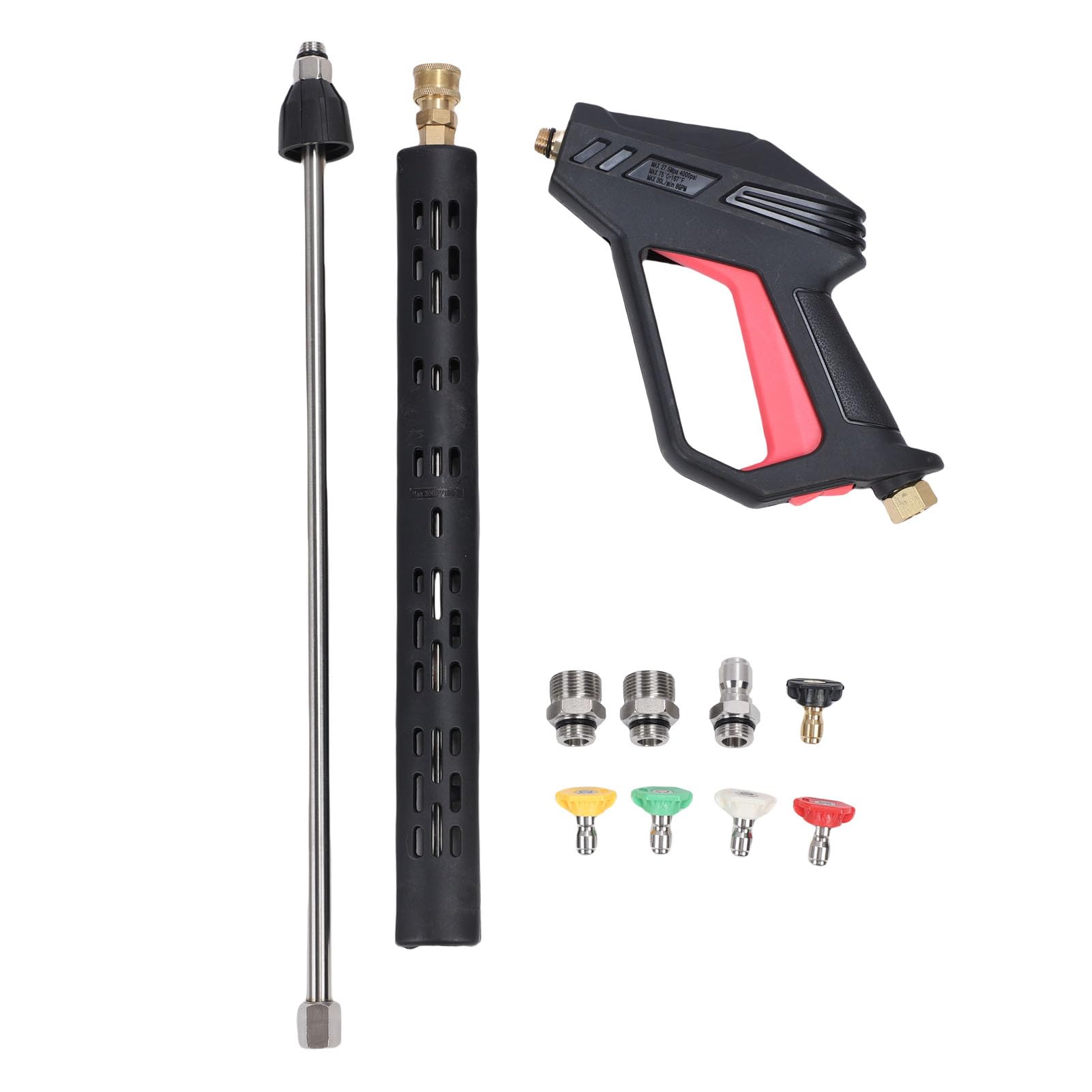 Cocoarm Kit Pistola Idropulitrice, Bacchetta Prolunga Ugello, Kit Pistola Idropulitrice Portatile Adattatore con 5 Ugelli per Lavaggio Auto, Pulizia Moto e Altro