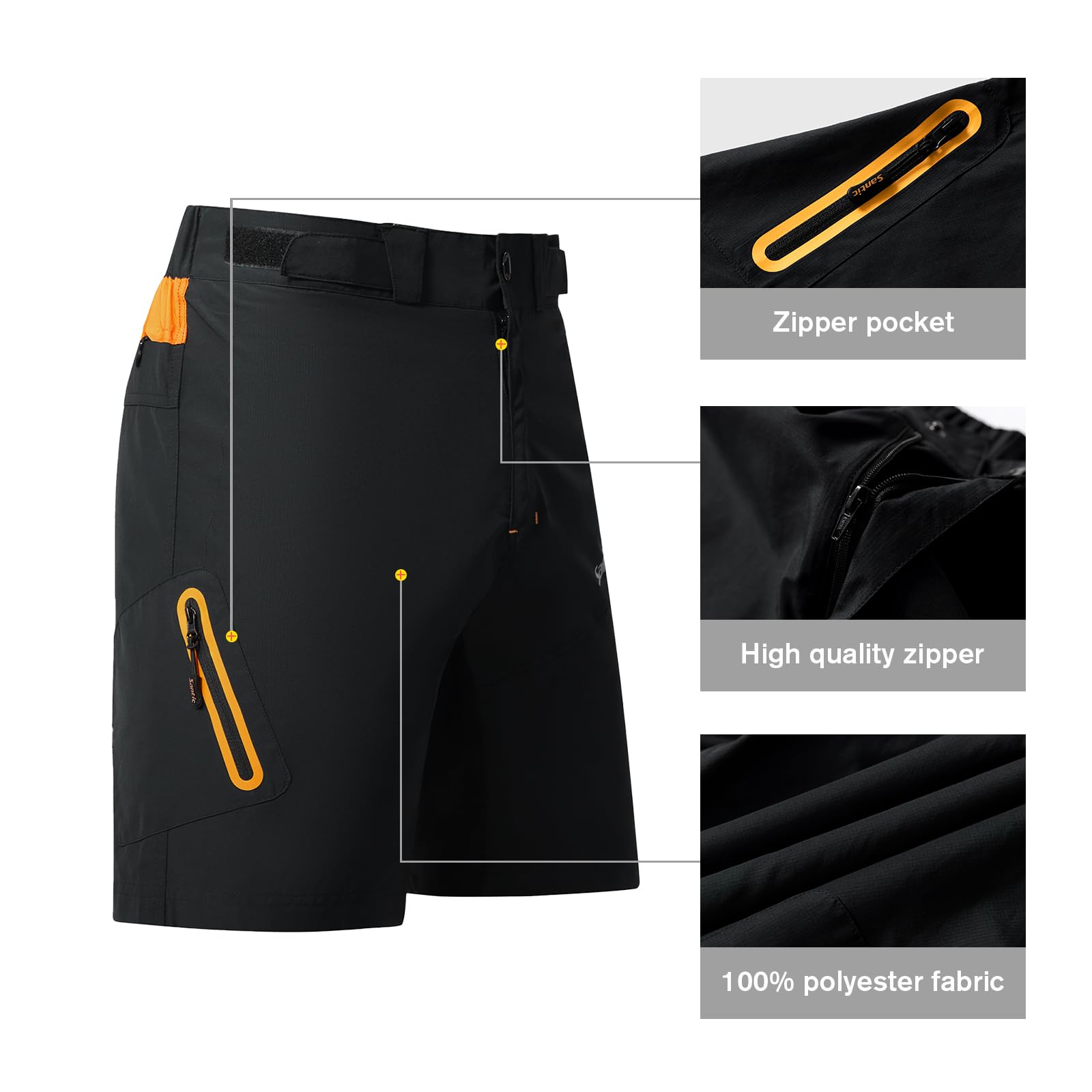 Santic Pantaloncini Uomo Sportivi Casual Cargo Shorts con Tasche Breve