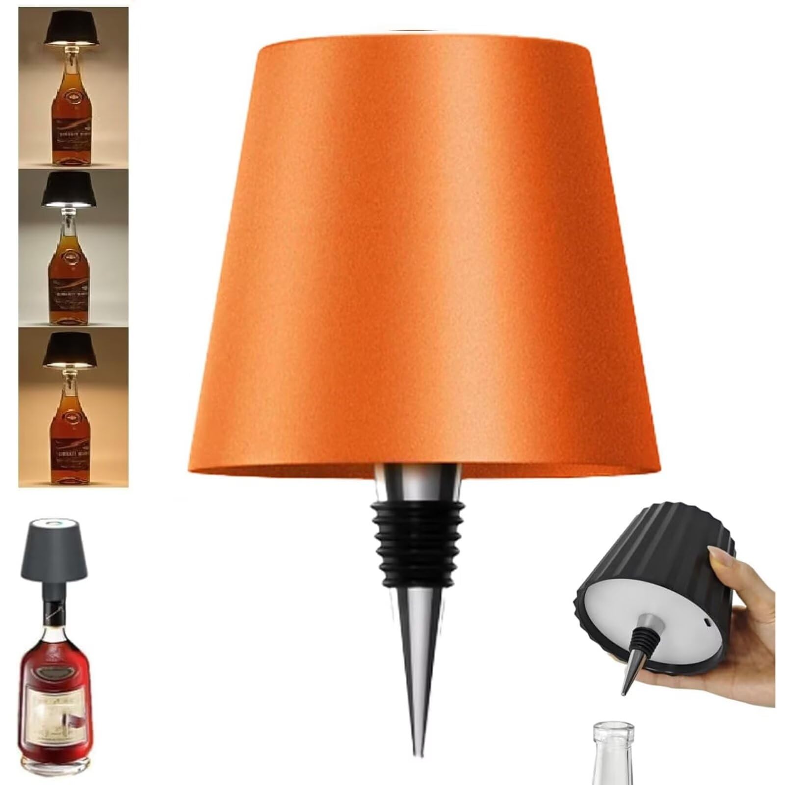 ARRITS Pridola Wireless Bottle Lamp, Portable LED Wireless Wine Bottle Light Head, RGB/3 Color Stepless Dimming Pridola Bottle Lamp, Rechargeable Touch Lamp Bar Lamp for Any Bottle — image 1