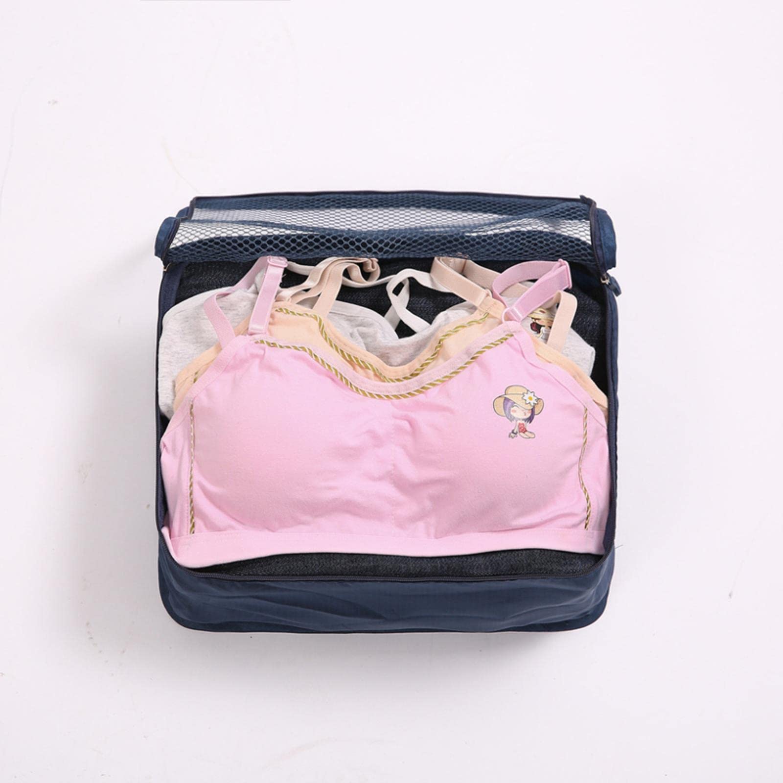 6 szt. Organizator podróży torby do przechowywania zestaw do pakowania walizek etui do przechowywania przenośny organizer do bagażu ubrania Tidy Pouch-Stripe