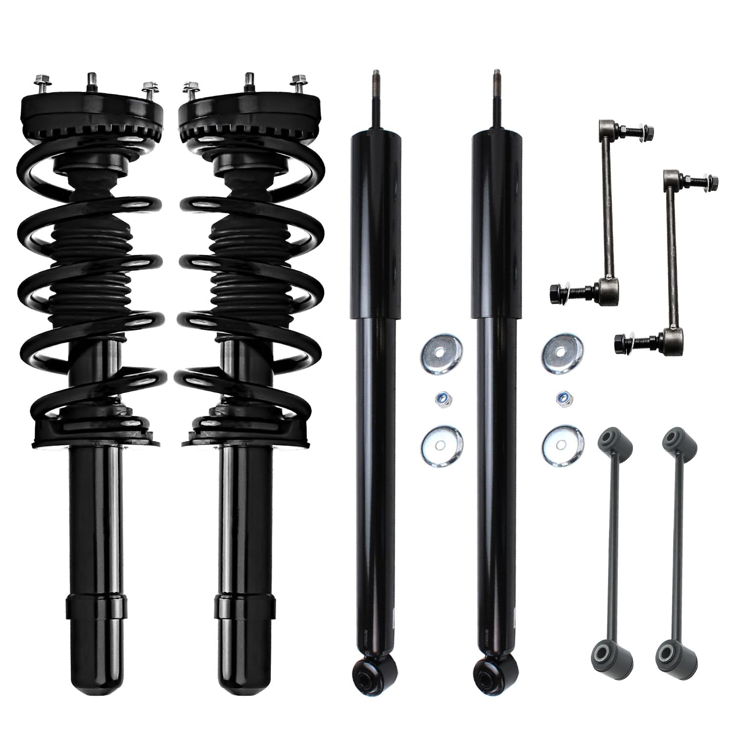 AWD Front 8pc Struts Kit for 2012-2019 Chrysler 300 Dodge Charger, Struts & Coil Spring Rear Shock Absorber Front & Rear Sway Bars 2013 2014 2015 2016 2017 2018 Replacement Suspension