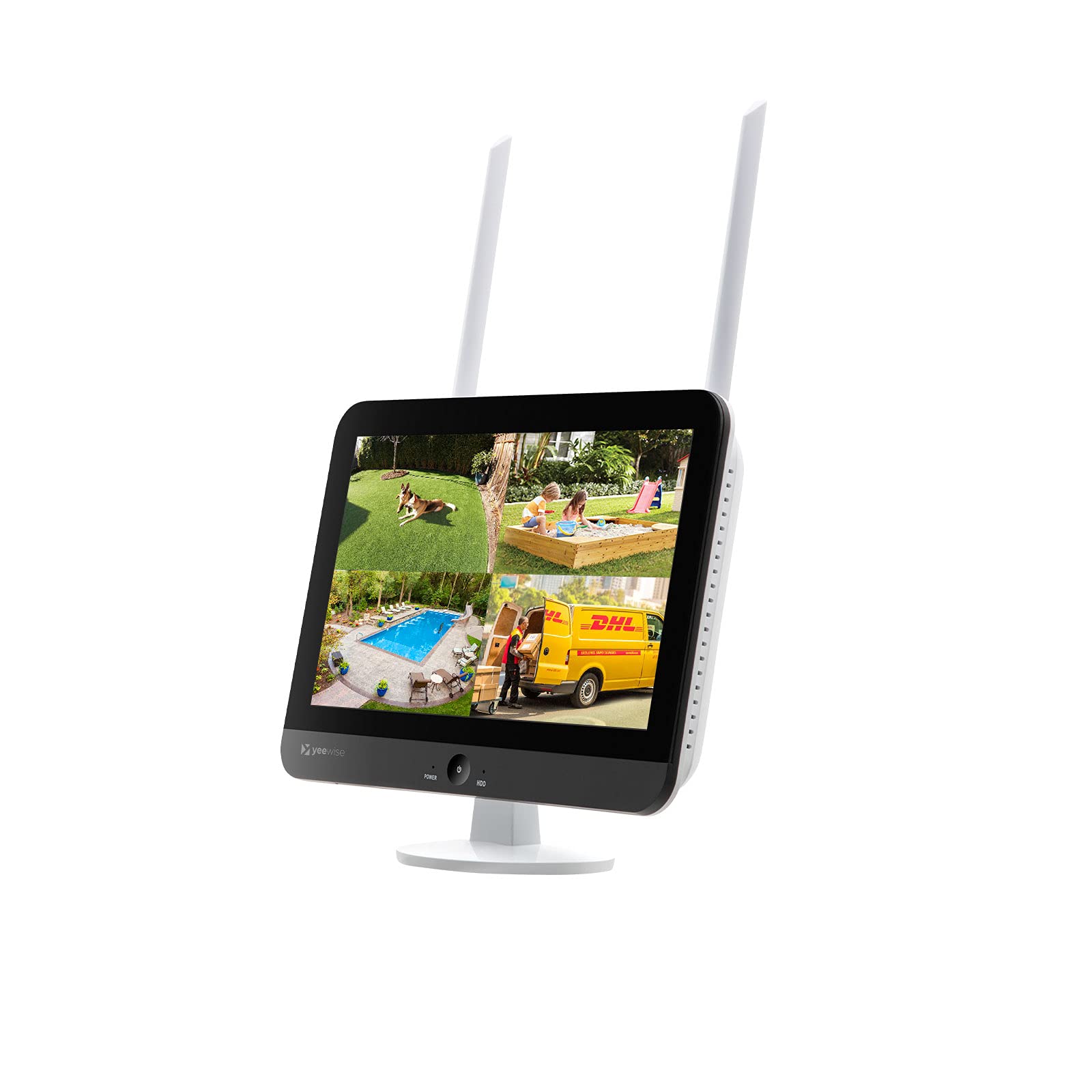 YEEWISE 10 Channel WiFi NVR with Built-in 12" HD Monitor, Dual WiFi, 4K Capable, Multiple Recording Modes & Multiple Storage Options