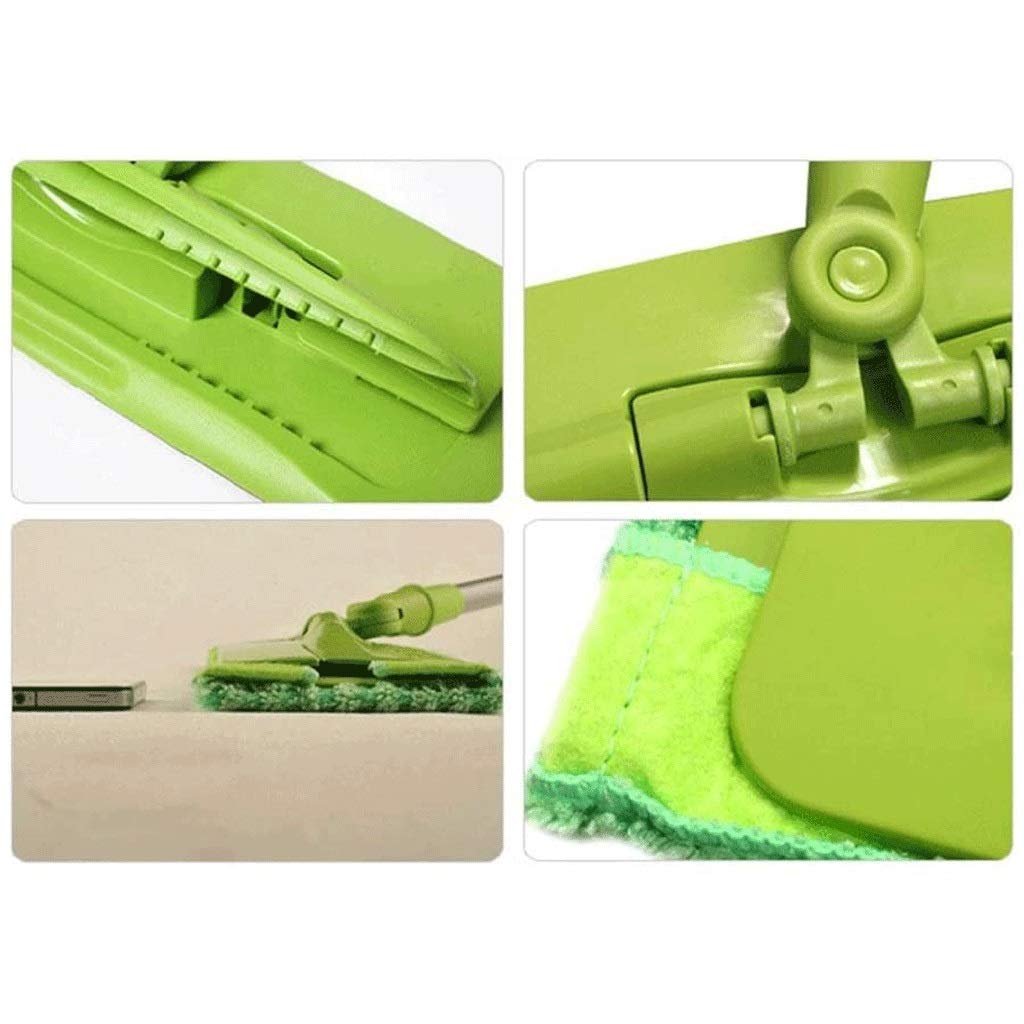 Fregona de Suelo de Madera Dura de Microfibra Fregona Plana Lavable y Reutilizable Paños Almohadillas, para la Limpieza de Suelos húmedos o Secos