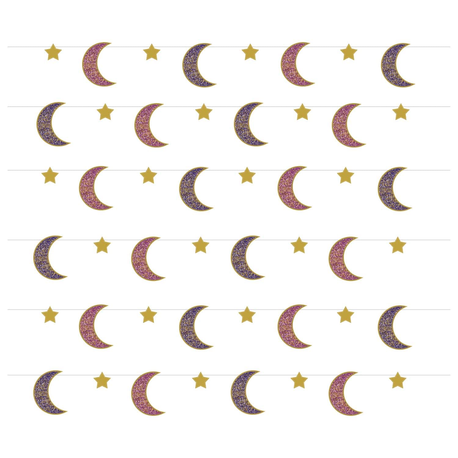Amscan 9914175 - Opulent Eid Mubarak Hanging String Decorations - 6 Pack