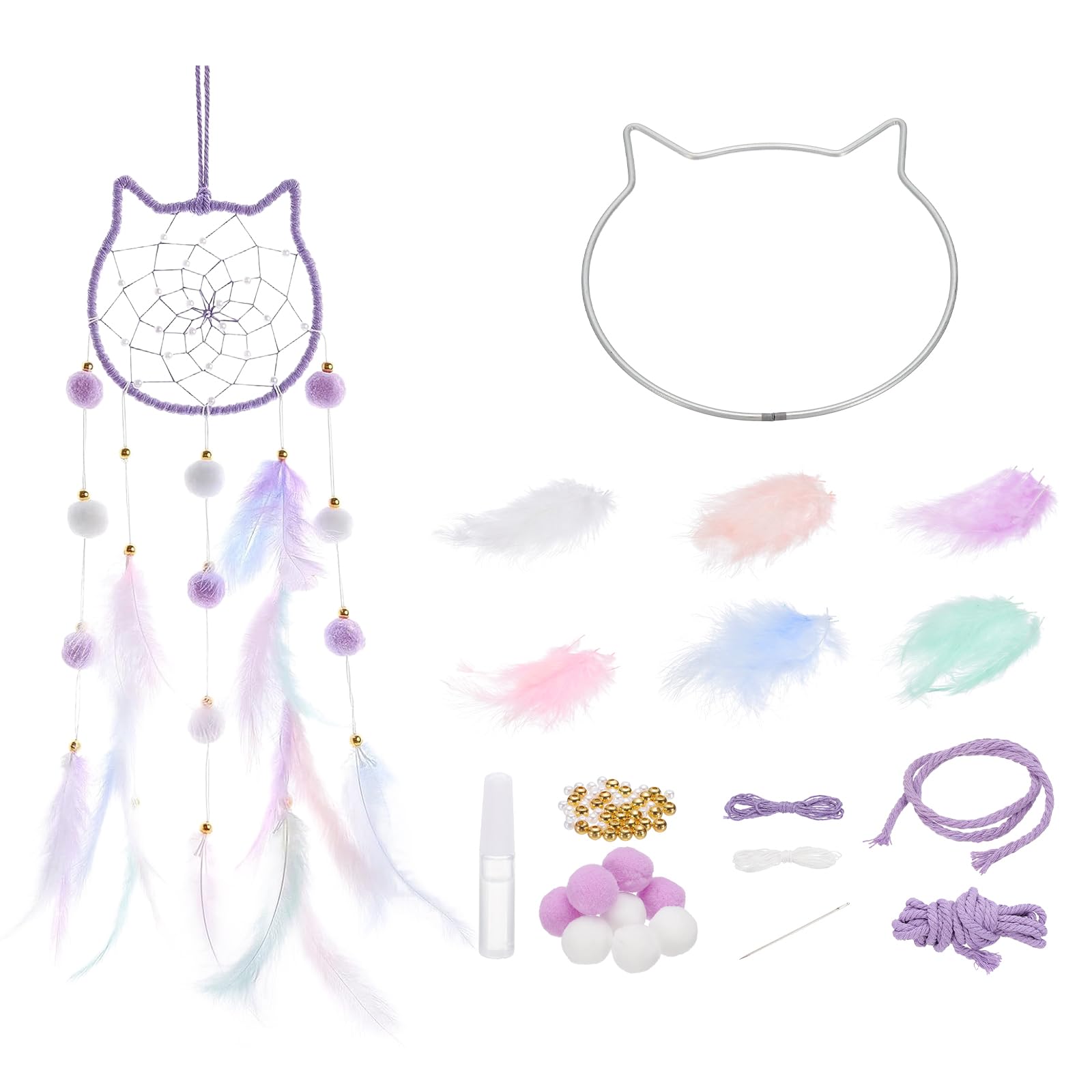Kit fabrication chat attrape-rêves PATIKIL, cadeau idéal loisirs créatifs
