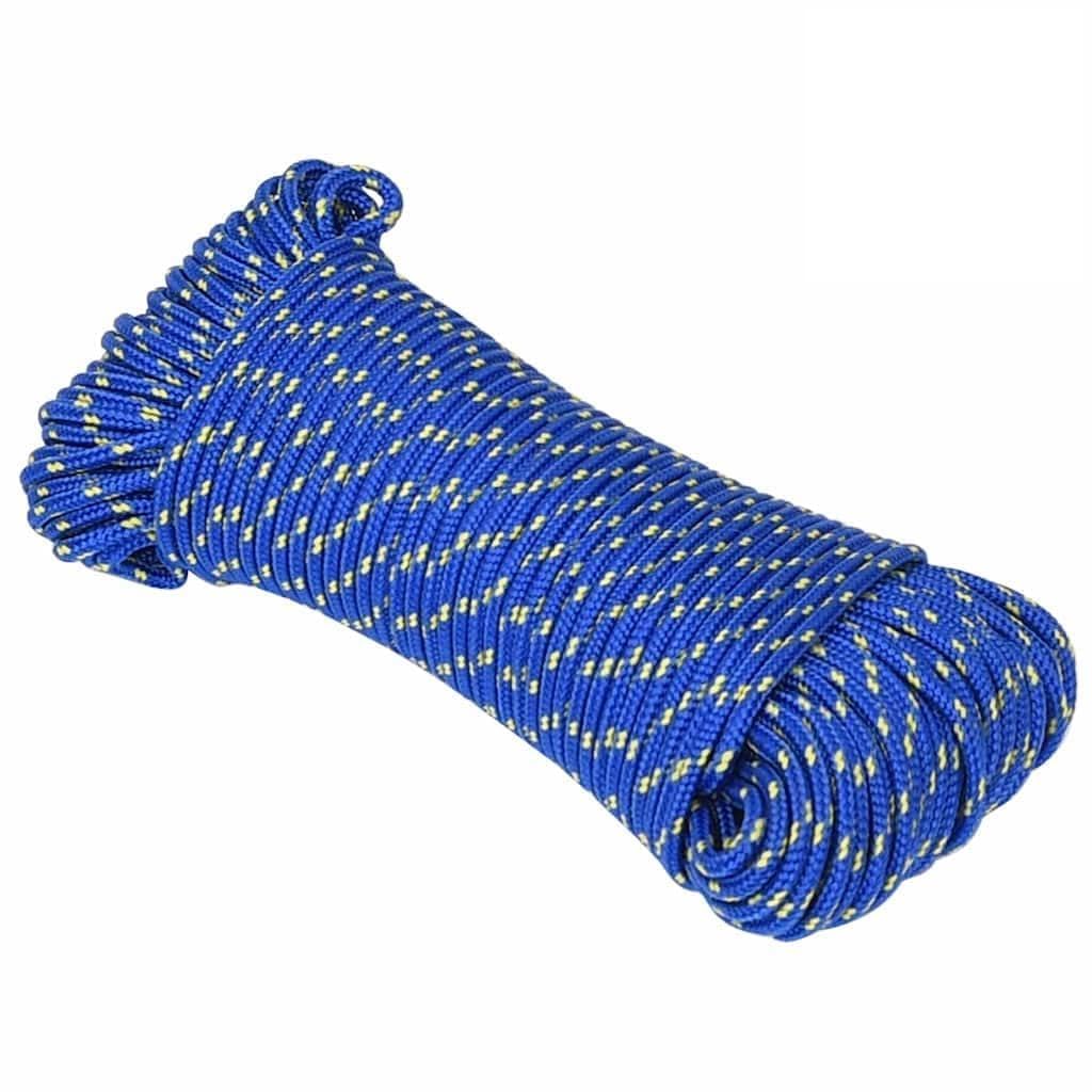Bootsseil Polypropylen 4 mm Durchmesser 500 m Länge Blau Geflochtenes Allzweckseil für Bootssport Camping und Transport