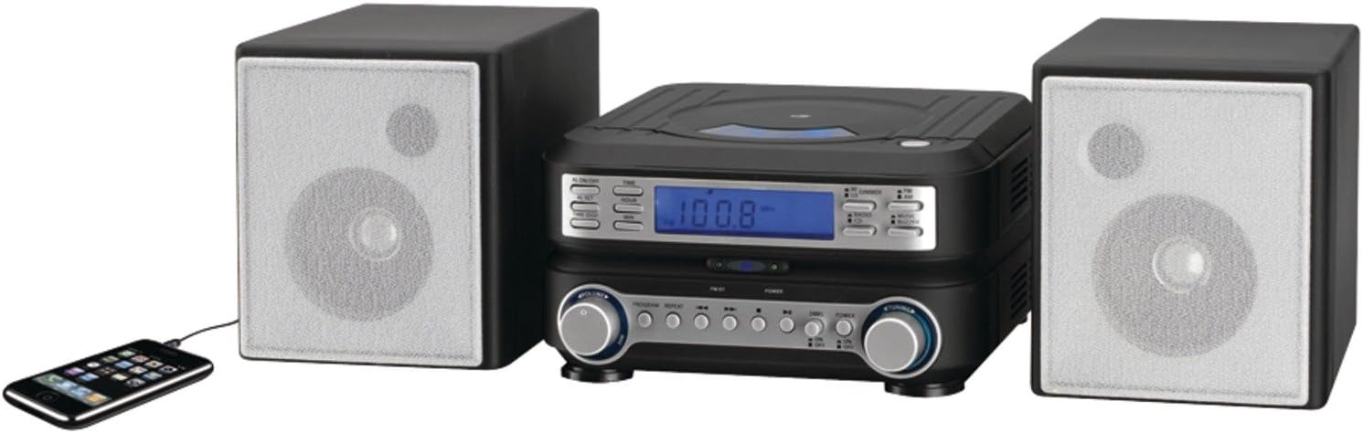 GPX HC221B Compact CD Player Stereo Home Music System with AM/FM Tuner