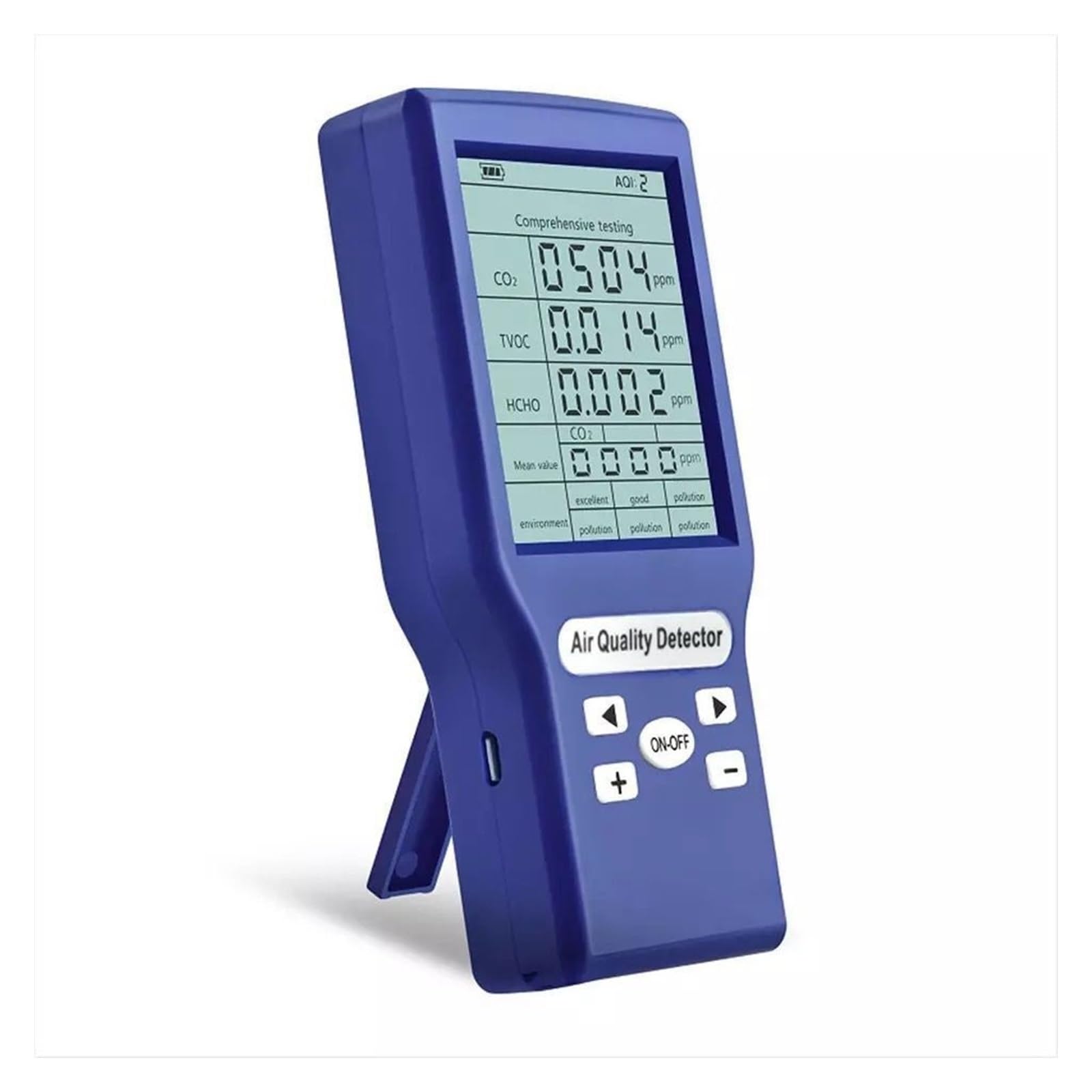 Monitor jakości powietrza w pomieszczeniach, Cyfrowy detektor gazu Wielofunkcyjny miernik jakości powietrza TVOC HCHO PM2.5 Analizator Miernik czujnika CO2 do domu, biura, szkoły