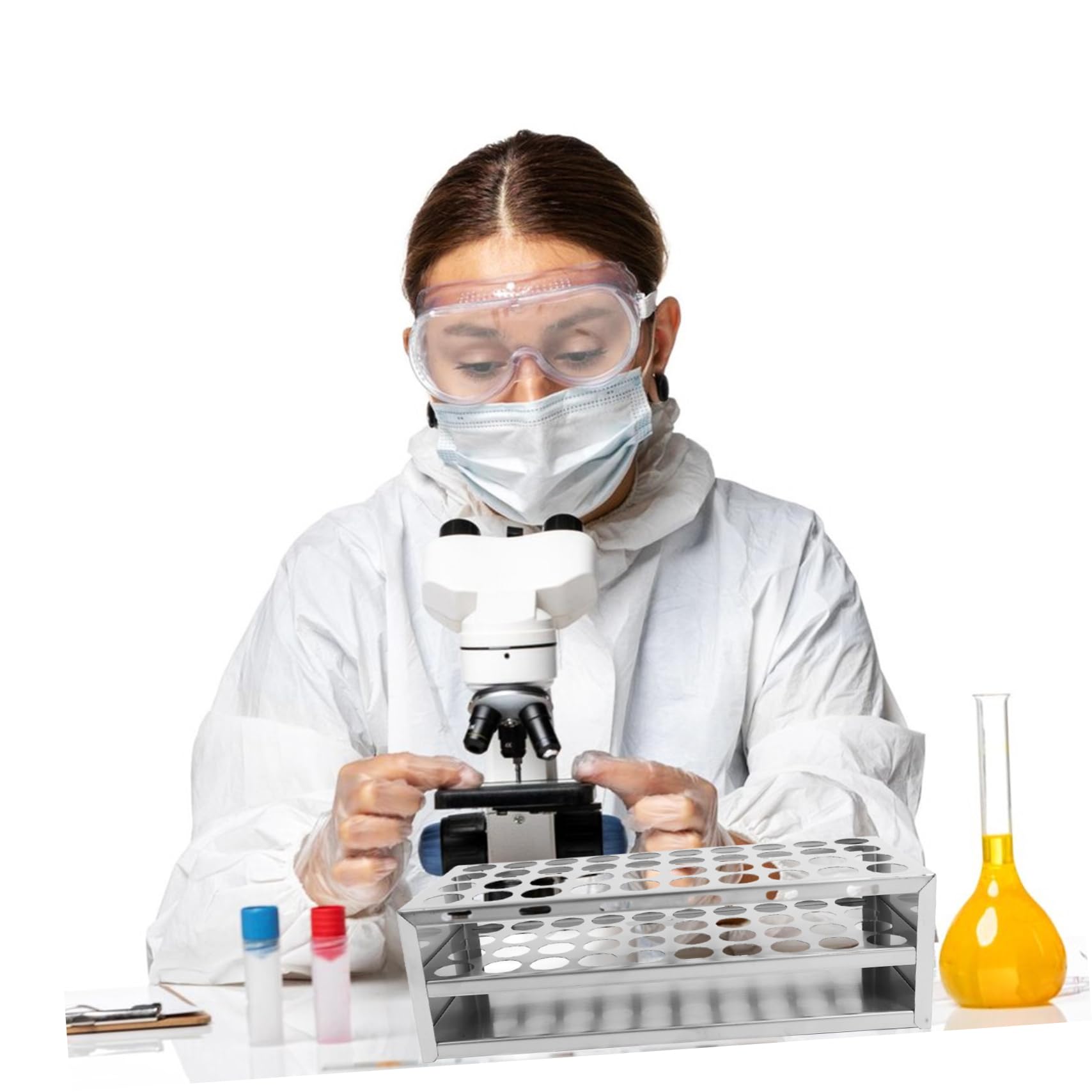 ULTECHNOVO 4piezas Soporte Para Tubos De Ensayo De Ranuras Gradilla De Inoxidable Resistente Para Tubos De Rack Versátil y Fácil De Montar Para Laboratorios y Análisis Experimentales