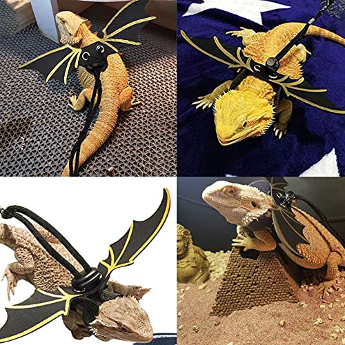 Hamiledyi Bearded Dragon Tank Accessories Lizard Hammock Adjustable Leash Bat Wings Reptile Plants Hanging Fake Vines Tank Habitat Decor for Climbing Chameleon Lizards Gecko Snakes - Image 4