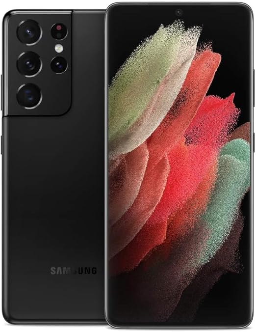 SAMSUNG Electronics Galaxy S21 Ultra 5G | Factory Unlocked Android Cell Phone | 5G Smartphone | Pro-Grade Camera, 108MP High Res | 128GB, Phantom Black (SM-G998U) w/ 25W Charger Bundle