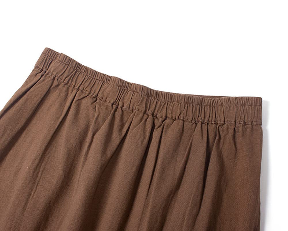 Faldas De Invierno para Mujer, Faldas Plisadas con Dobladillo Irregular Marrón para Mujer Cintura Elástica Midi Falda De Invierno para Mujer Faldas De Talle Alt