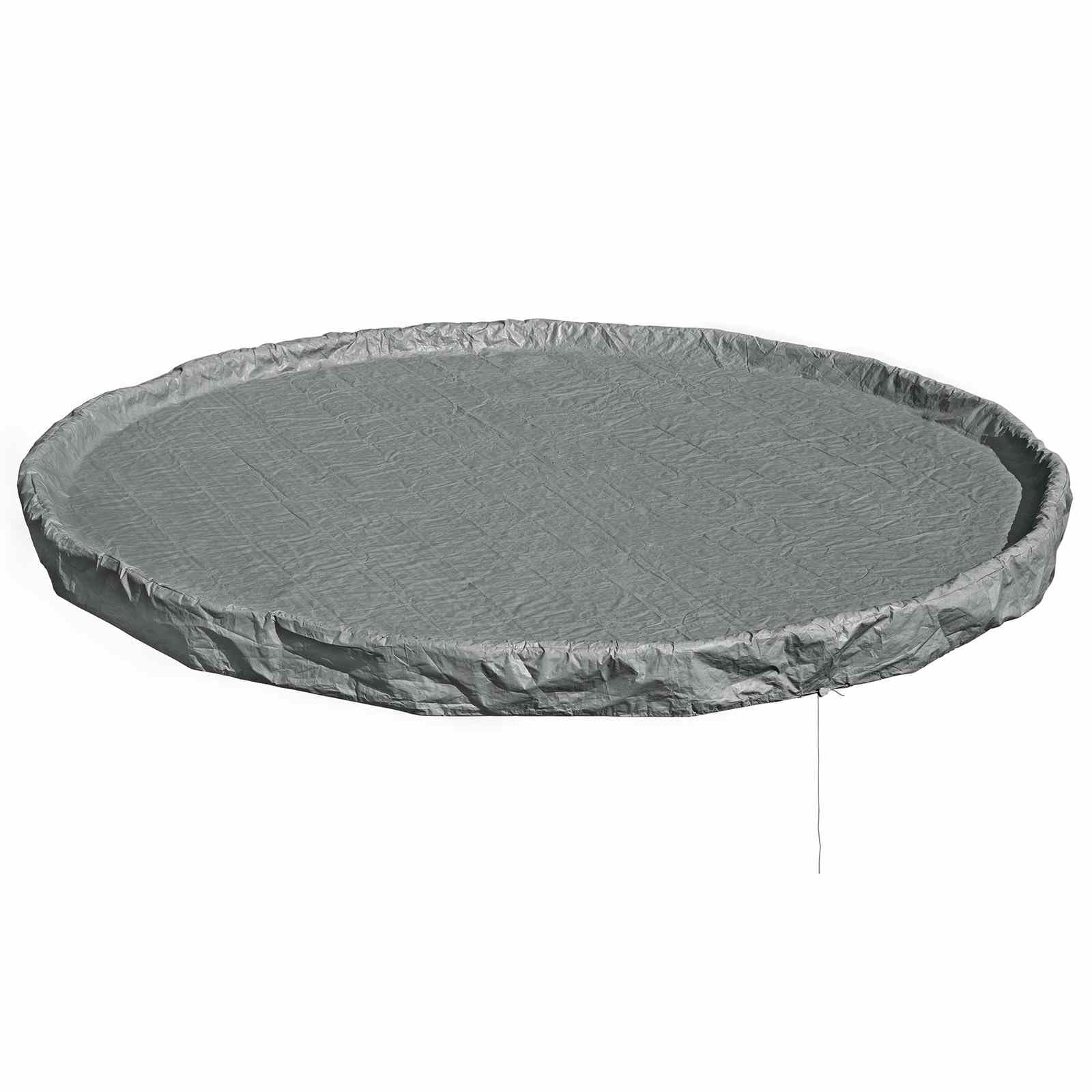 Mangloder Couverture de Piscine Ronde en Polyester Gris 3,05 m avec Sangles et Trous de Drainage adaptée à Piscine Steel Pro pour Protection Contre débris saleté Pluie et UV