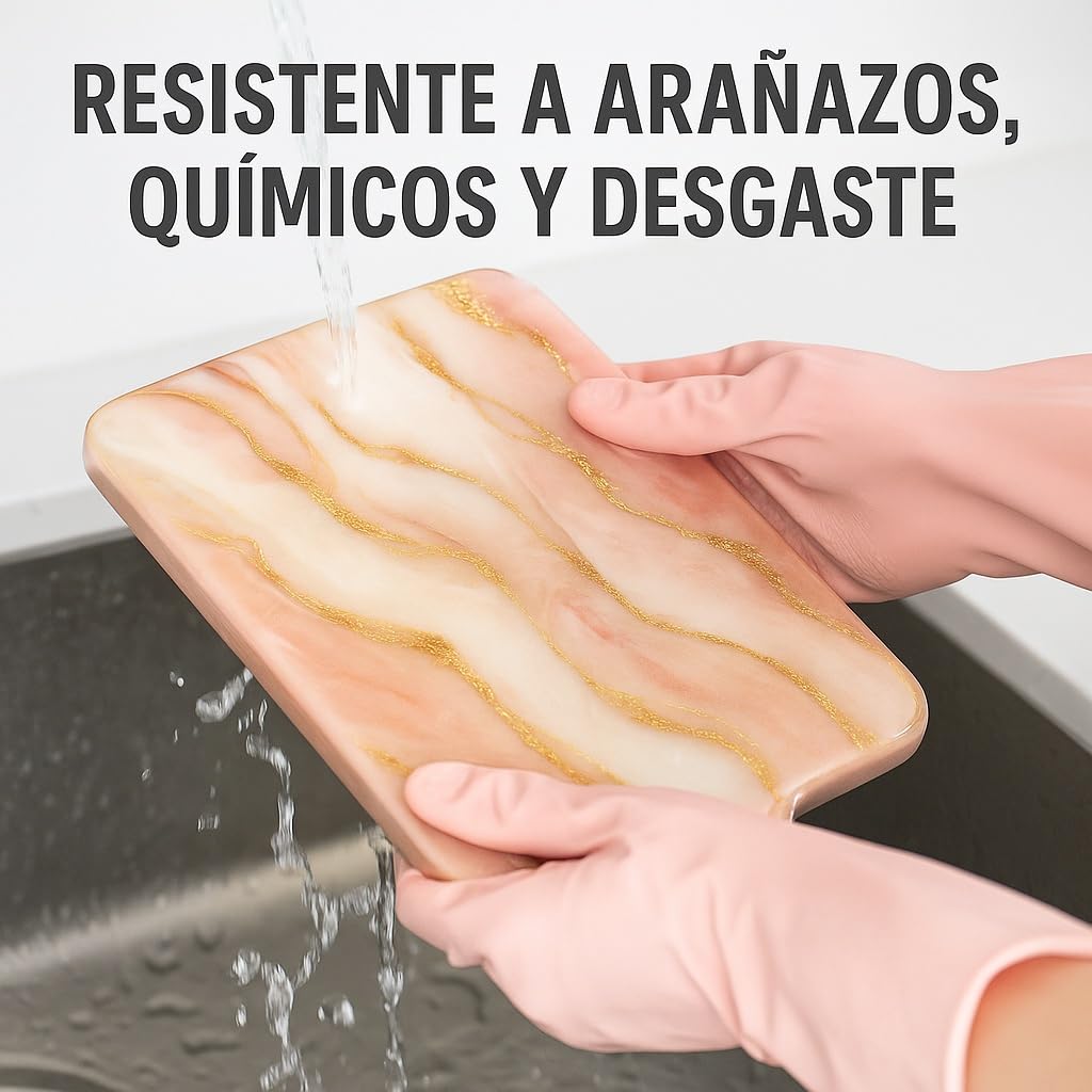 RESINA EPOXY EPOXYFOOD PARA CONTACTO CON ALIMENTOS Ideal para mesas, bandejas, platos y posavasos - Certificado - Guantes gratis - Asistencia técnica en Español - 100% Made in Italy - 775g