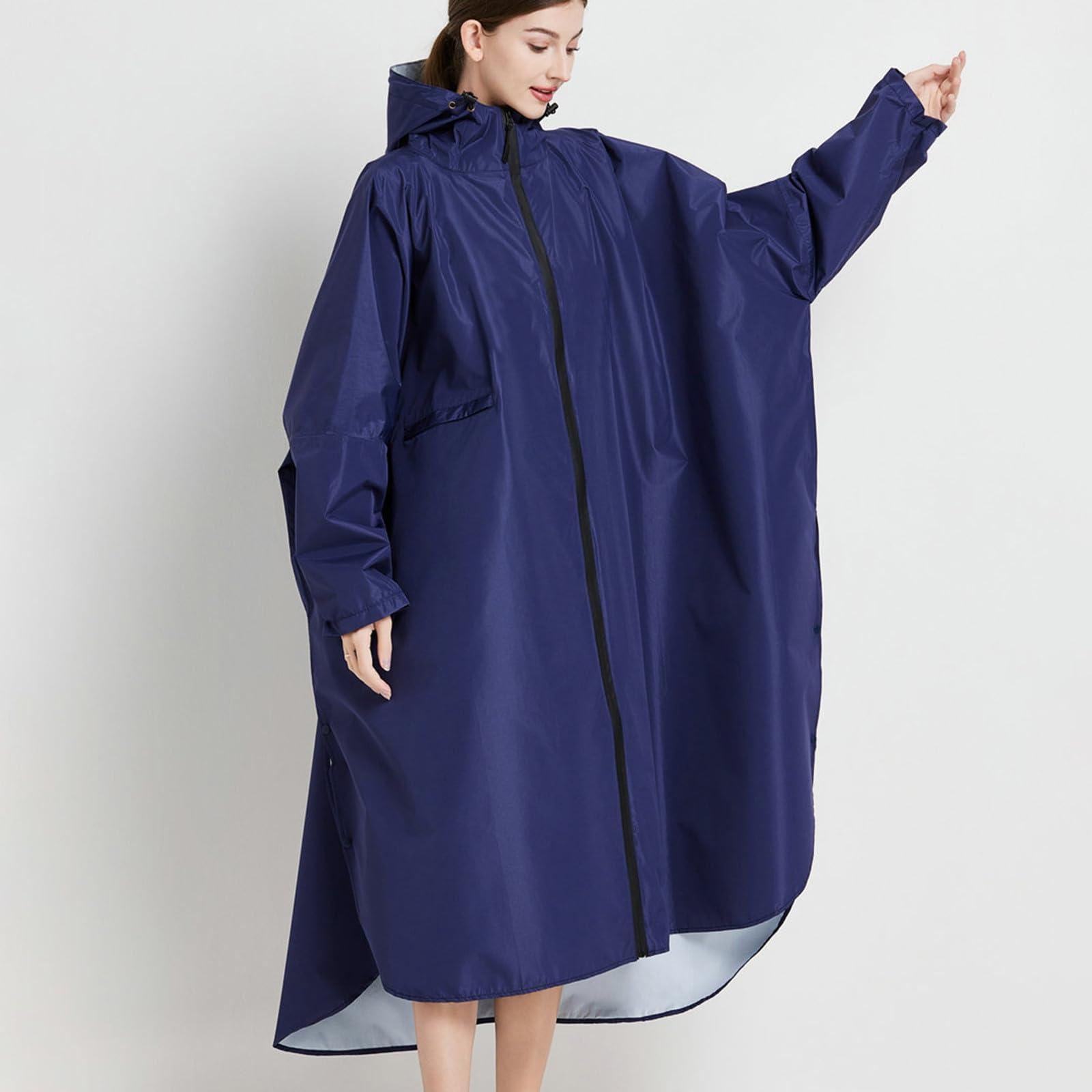 Chaquetas Invierno Para Mujer Poncho Impermeable Unisex Largo Exteriores Capucha Ligero Moderno Material PU Ciclismo Senderismo Viajes