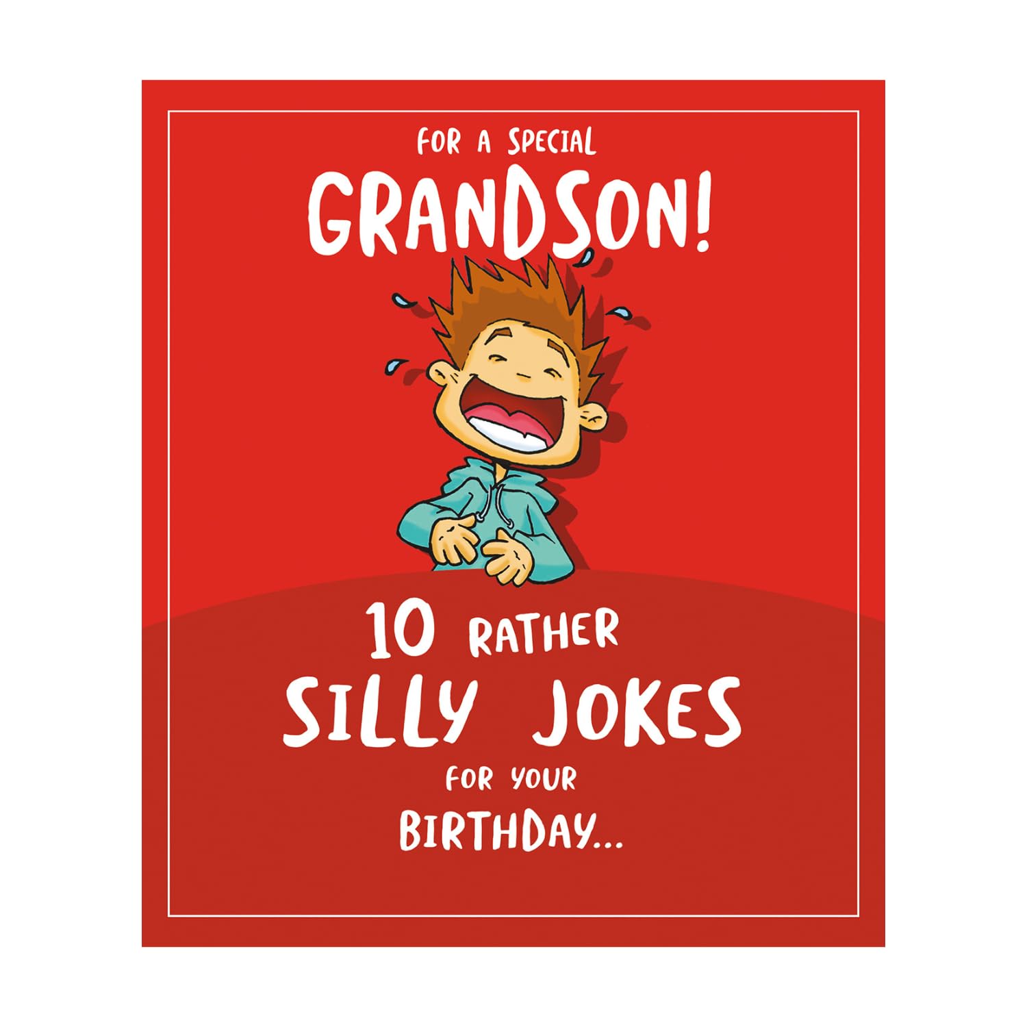 Emotional Rescue Face Ache Special Grandson Birthday Card, 10 Rather Silly Jokes, Funny Card for Grandson, Multi-Coloured, 15.4 x 18.4 cm