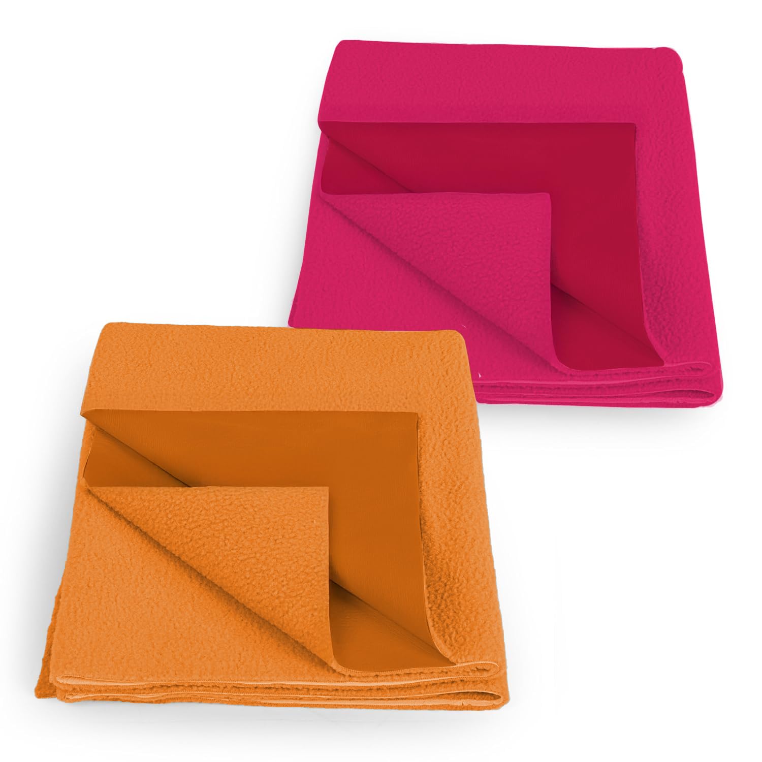 StarAndDaisy Waterproof Quick Dry Sheet, Bed Pad Anti-Piling Fleece Extra Absorbent Washable Mattress Protector| Baby Bed Protector Sheet for Toddler Children. (Pink & Orange, 50X70 CM)