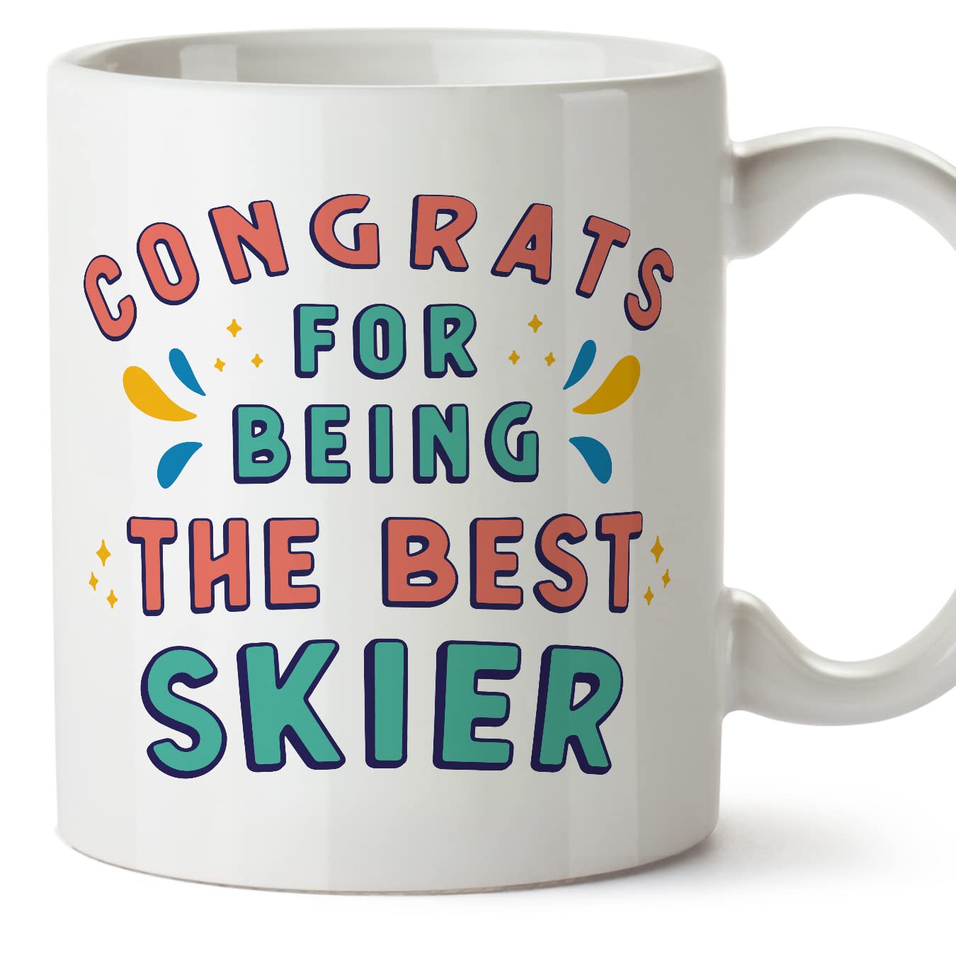 MUGFFINS Skier Mug - in English - Congrats for Being The Best - Funny Gift for Colleagues - Ceramic 11oz Mug — image 1