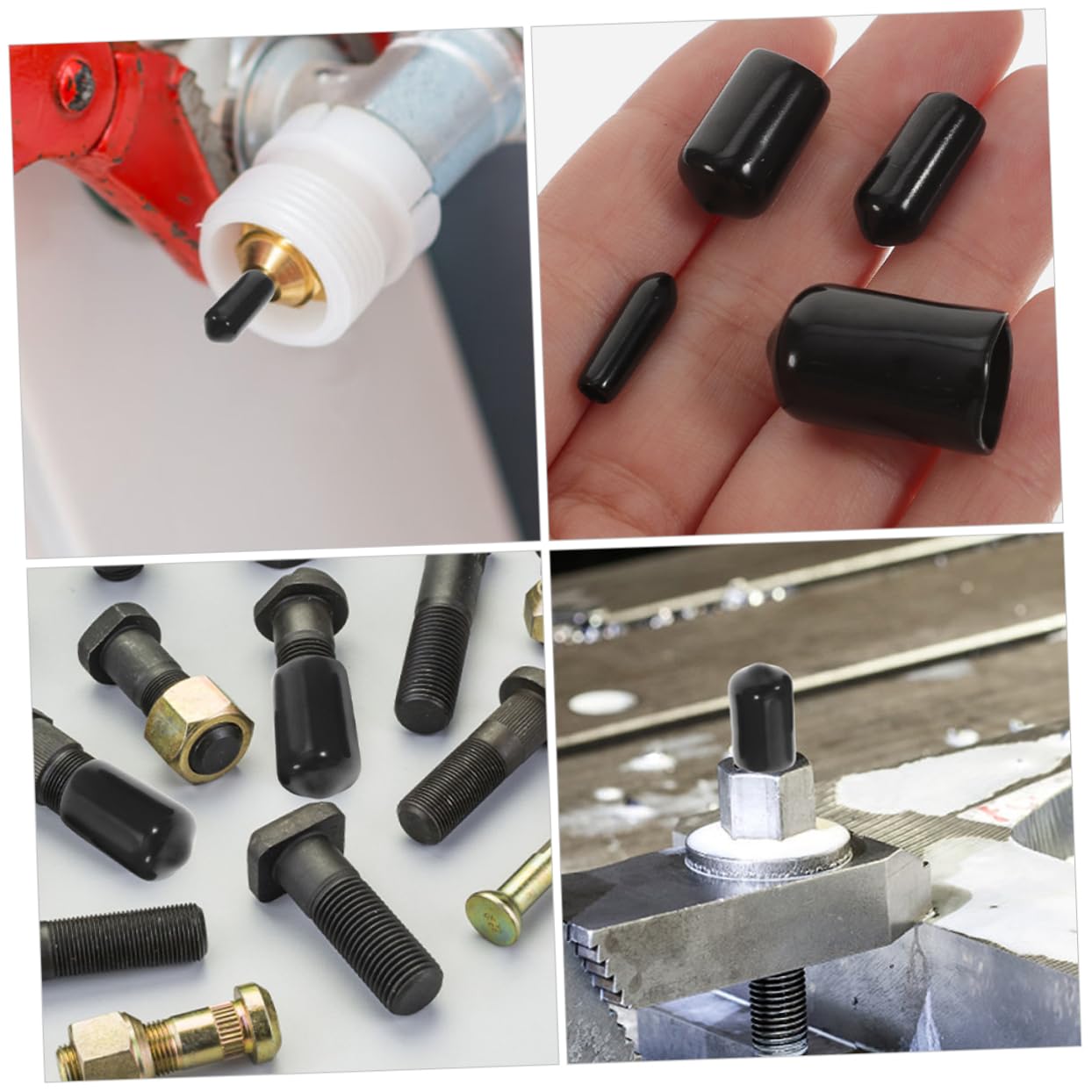 MUCKLILY 80pcs Thread Protector Cap Rubber Tip Bolt Cover for Carburetor Tube Protective Caps