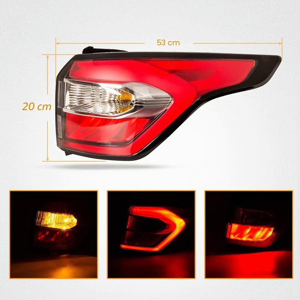 Coche Montaje De luces Traseras Para Ford Kuga 2017 2018 2019, lámpara trasera Luz Indicadora De Señal De Giro Coche Faro Trasero Accesorios, outside-right