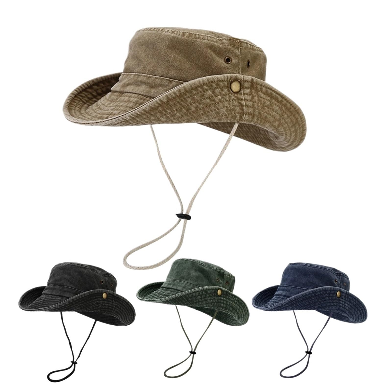 Nuovo Cappello da Pesca con Protezione Solare, Estivo, Traspirante, in Rete, for Campeggio, Escursioni, Anti-UV, Cappello da Sole, Alpinismo, Cappello da Cowboy da Uomo